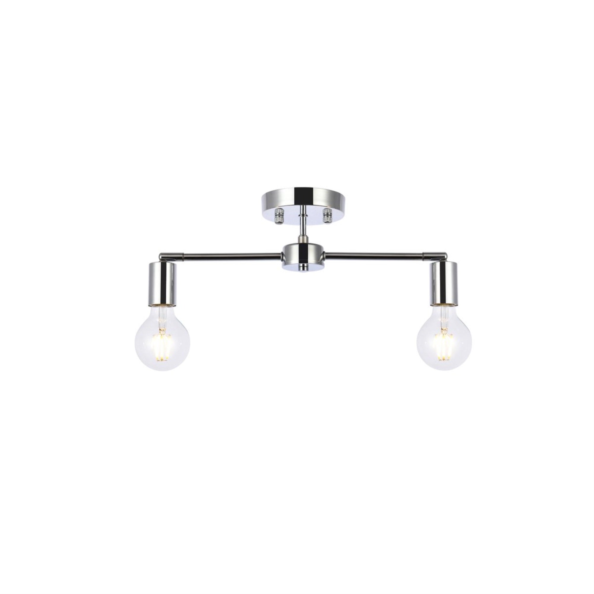Zane 2 Lights Chrome Flush Mount