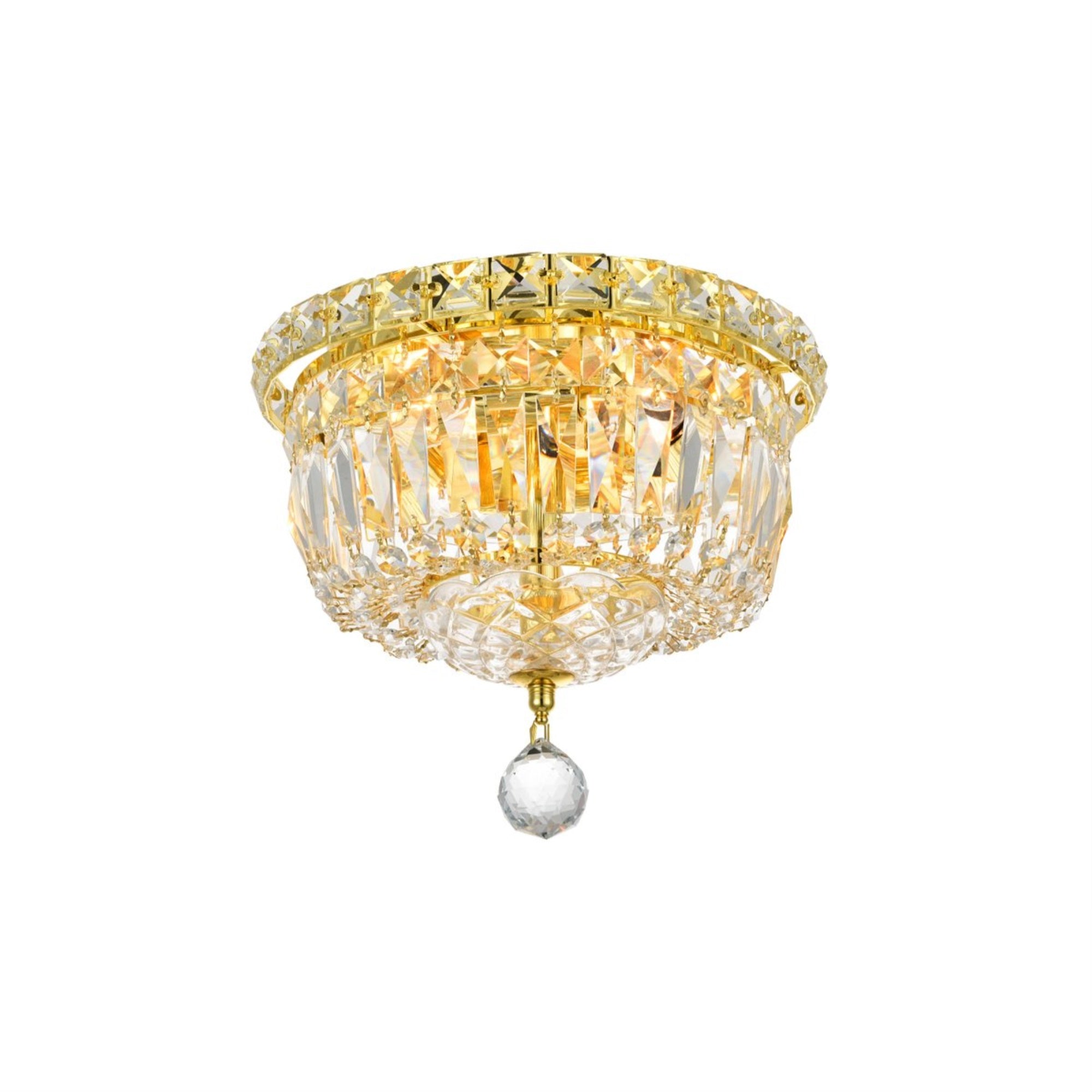 Wiley Collection Flush Mount D10In H8In Lt:4 Gold Finish