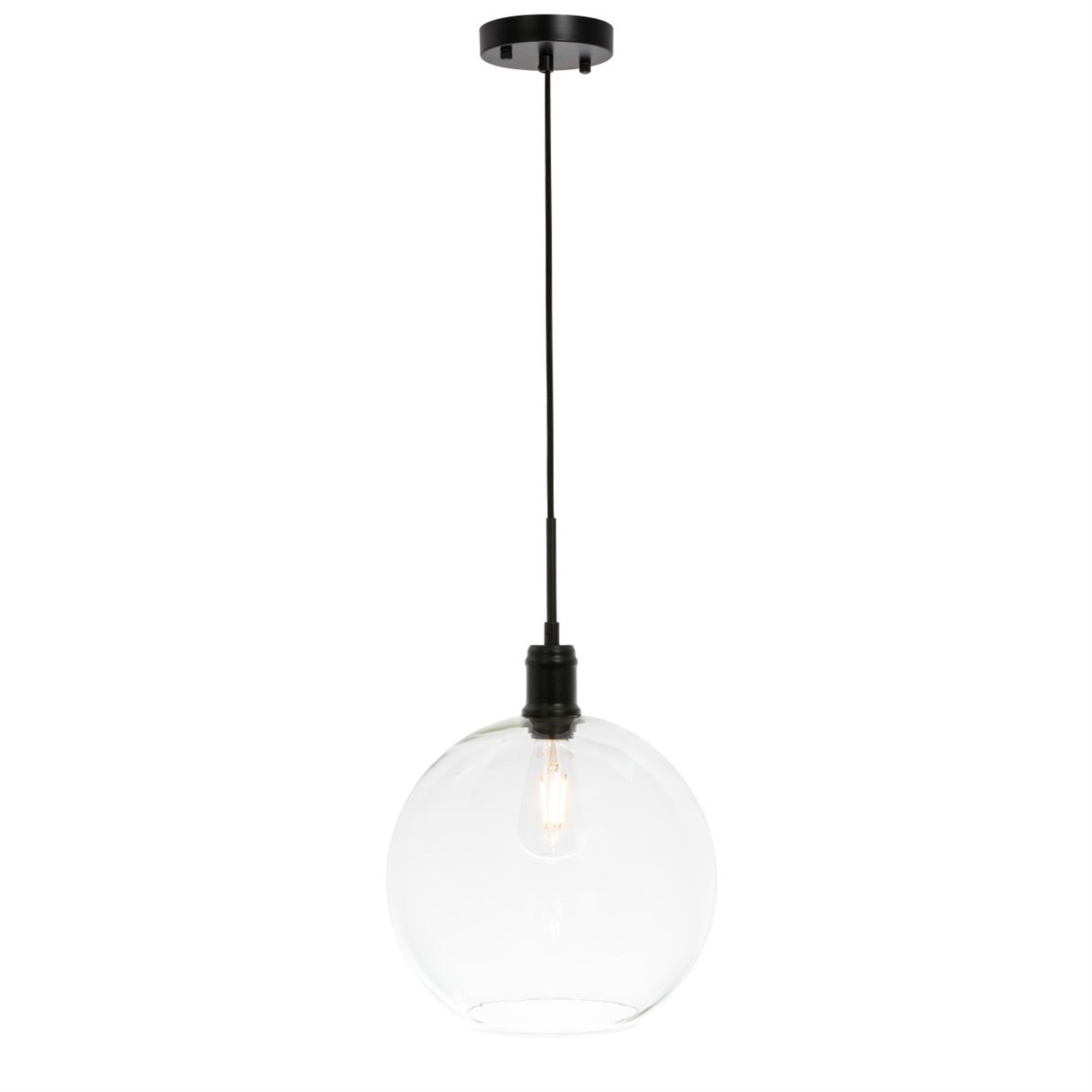 Emett 1 Light Black And Clear Glass Pendant