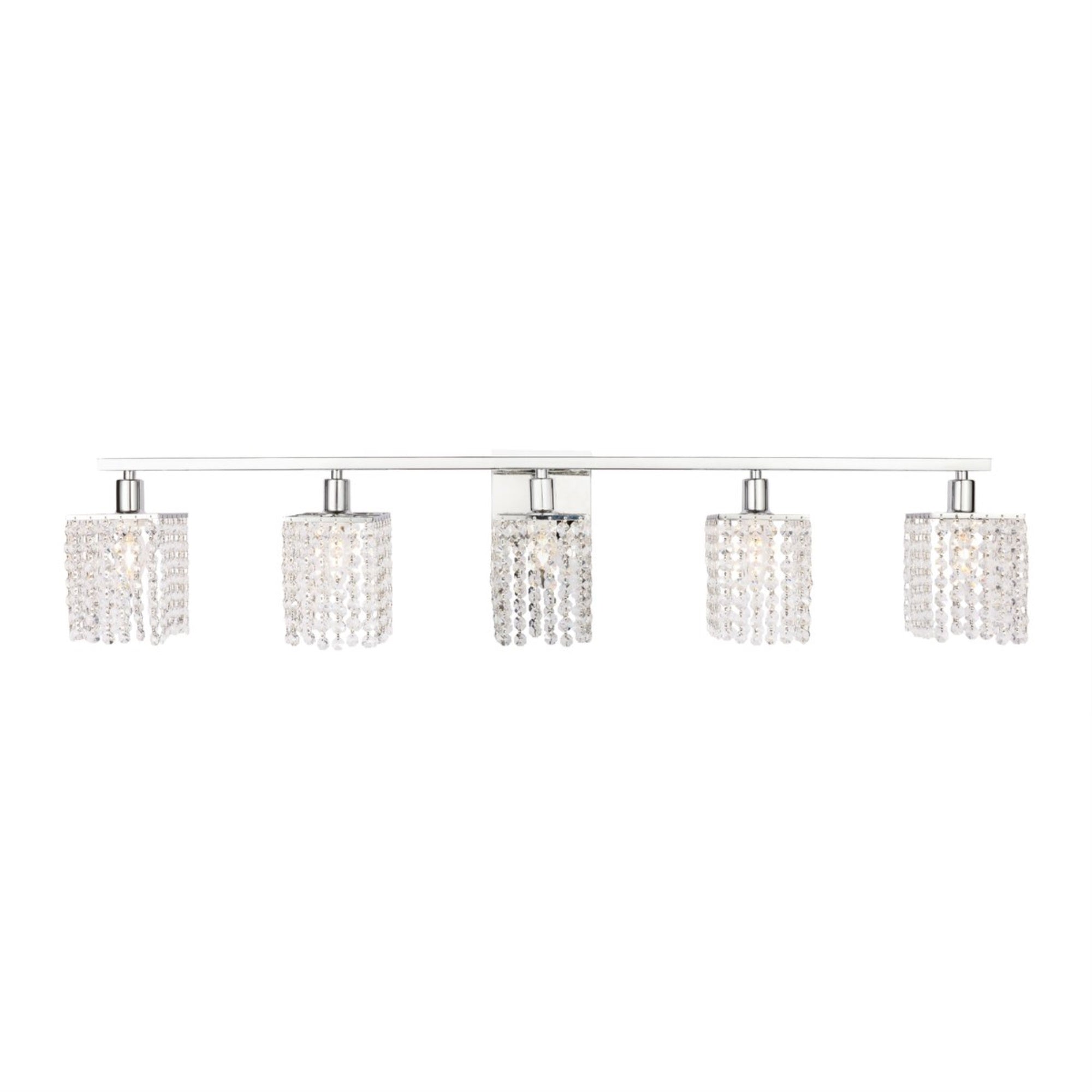 Phineas 5 Light Chrome And Clear Crystals Wall Sconce