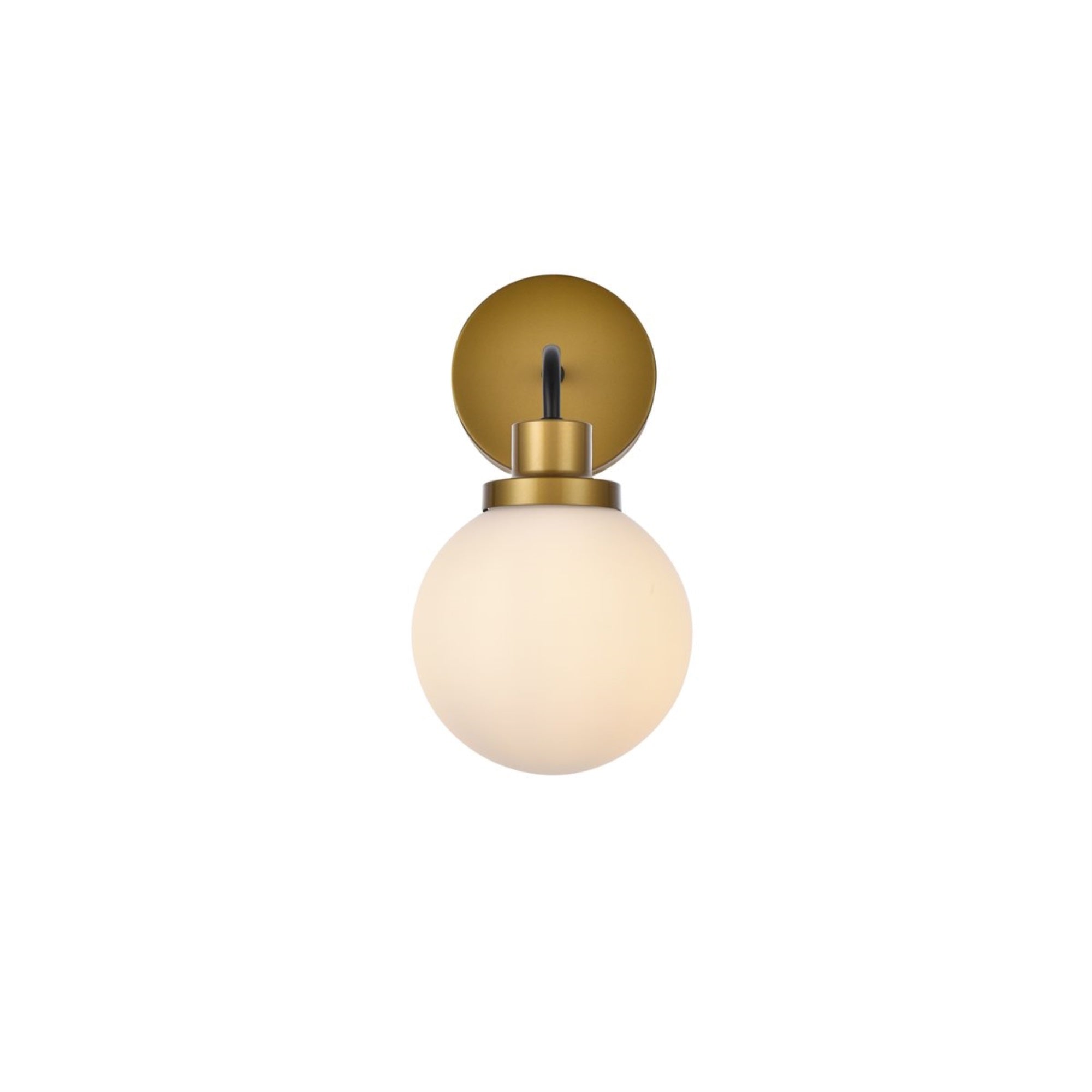 Hanson 1 Light Bath Sconce In Black With Brass With Frosted Shade