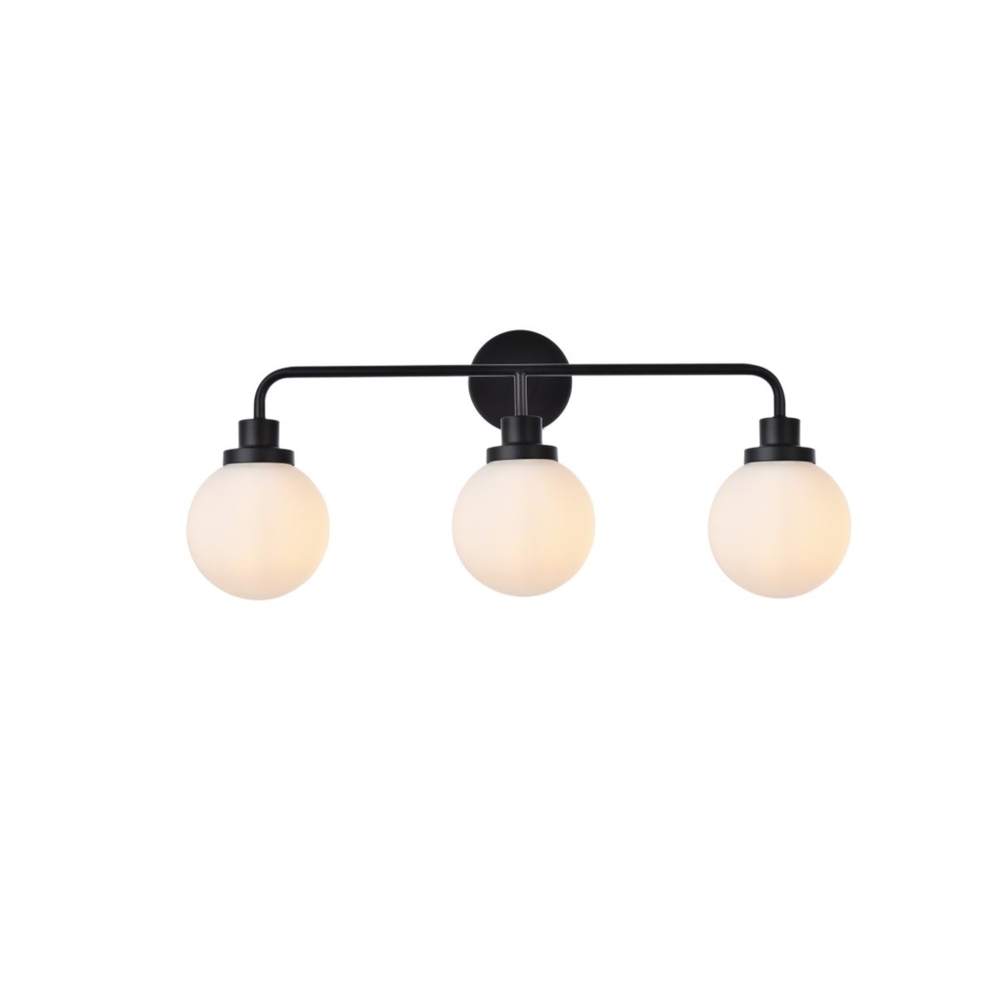 Hanson 3 Lights Bath Sconce In Black With Frosted Shade