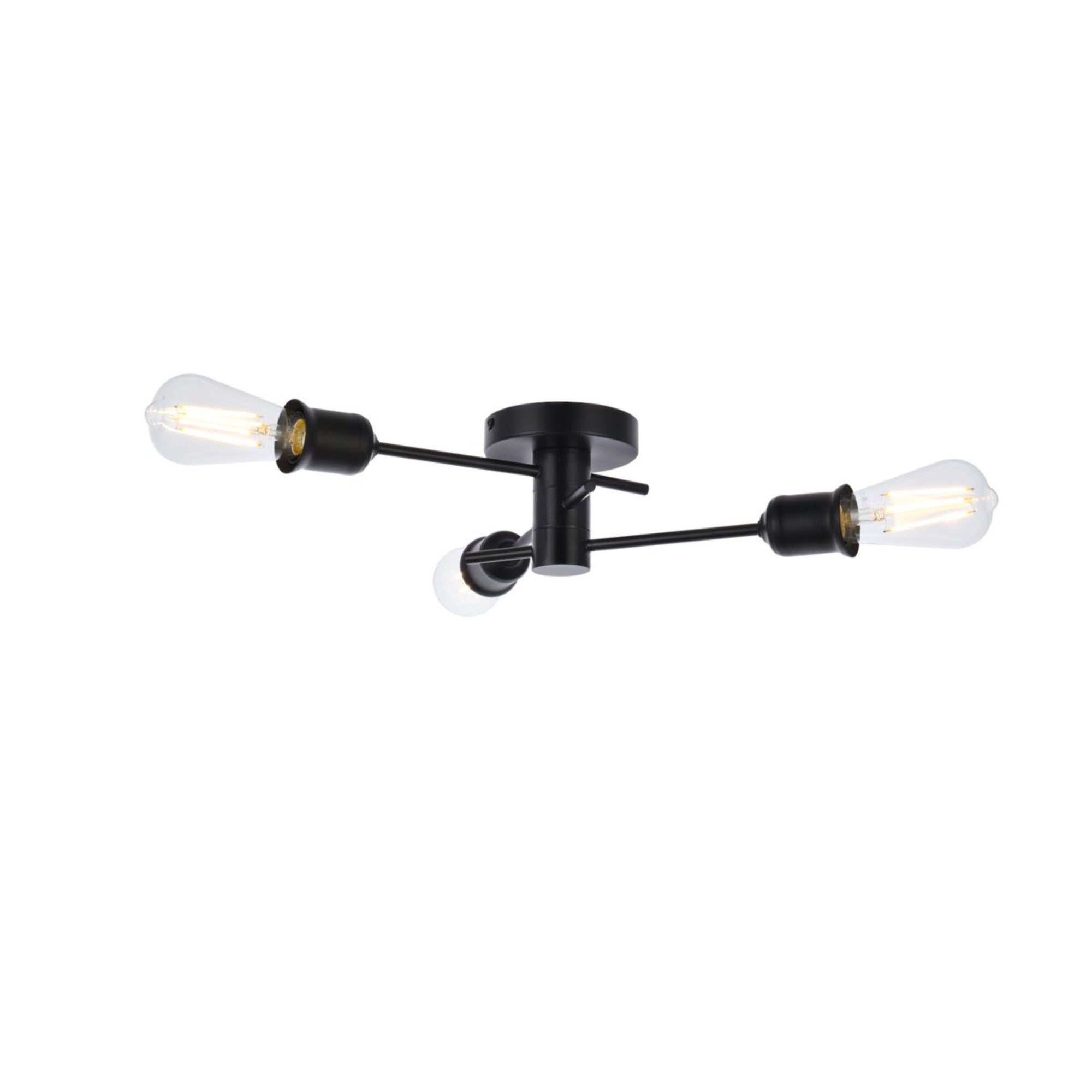 Xavier 3 Lights Flush Mount In Black