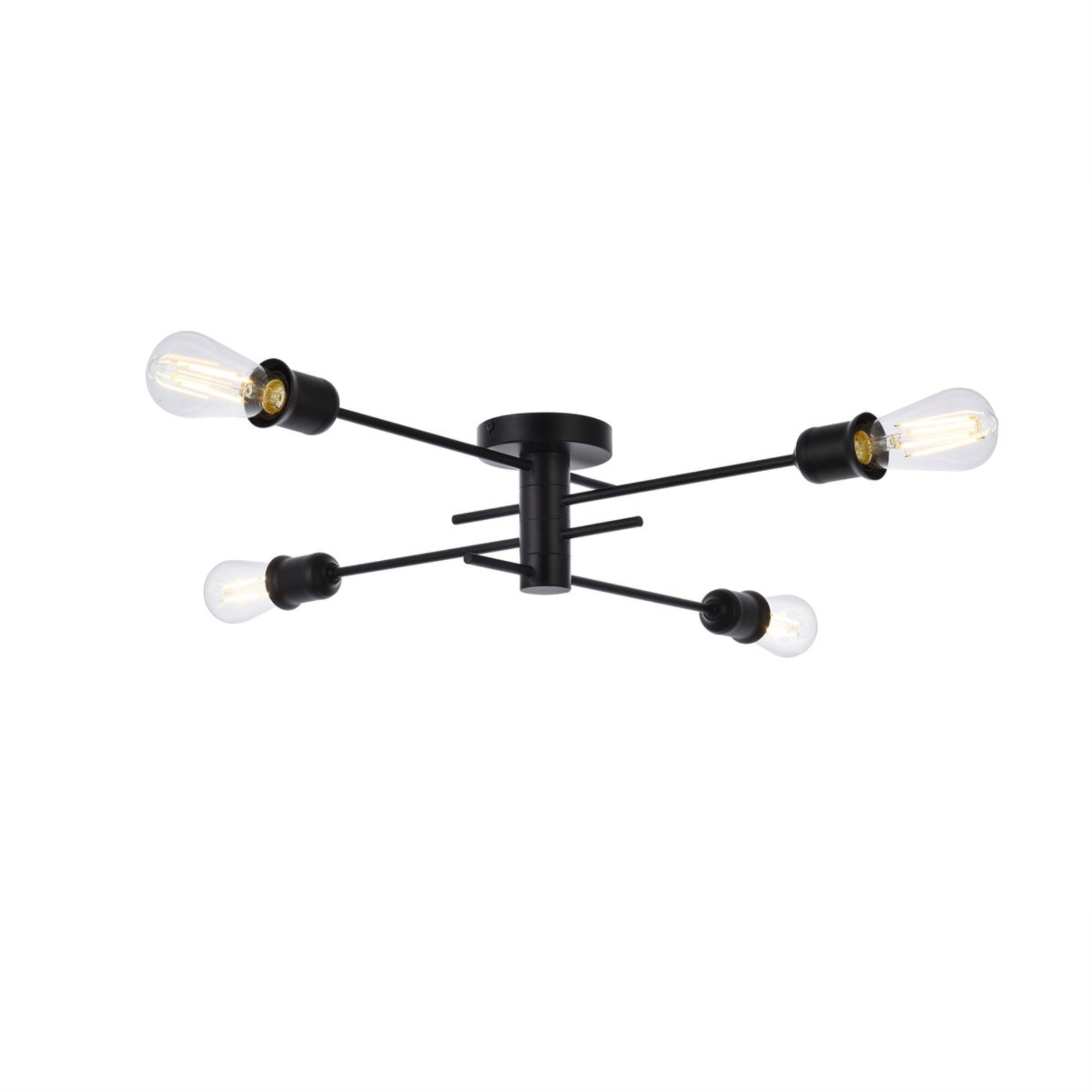 Xavier 4 Lights Flush Mount In Black