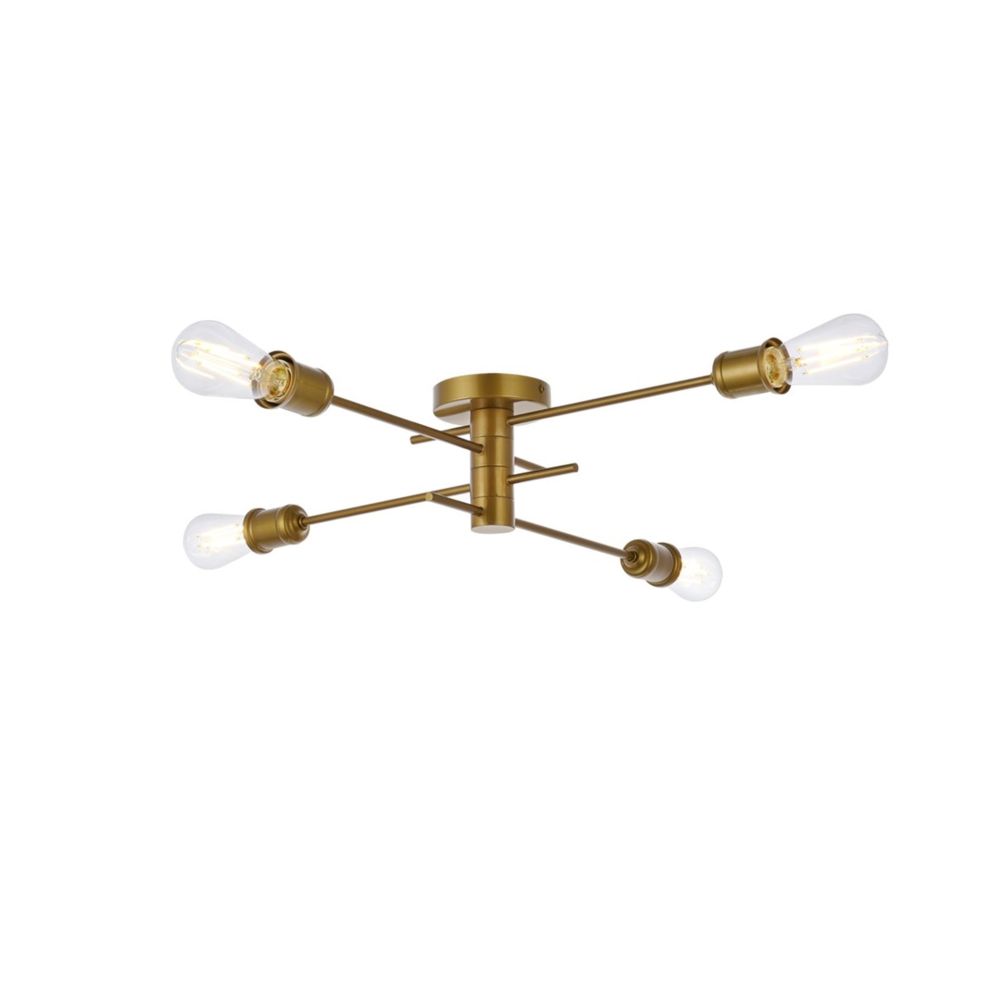 Xavier 4 Lights Flush Mount In Brass