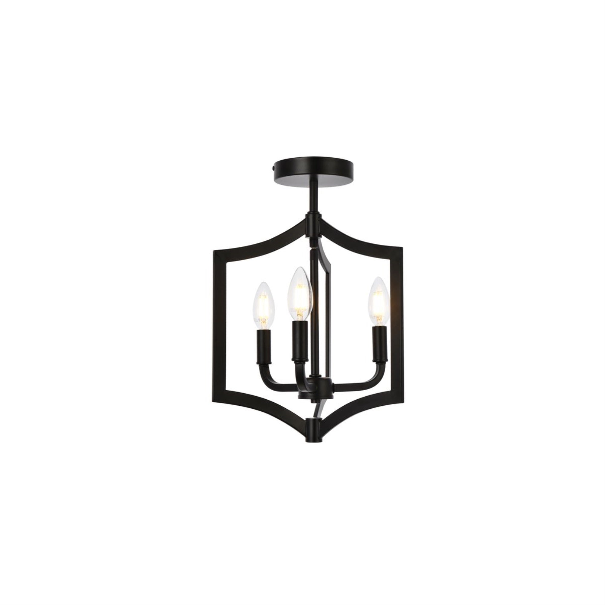 Kiera 3 Lights Flush Mount In Black