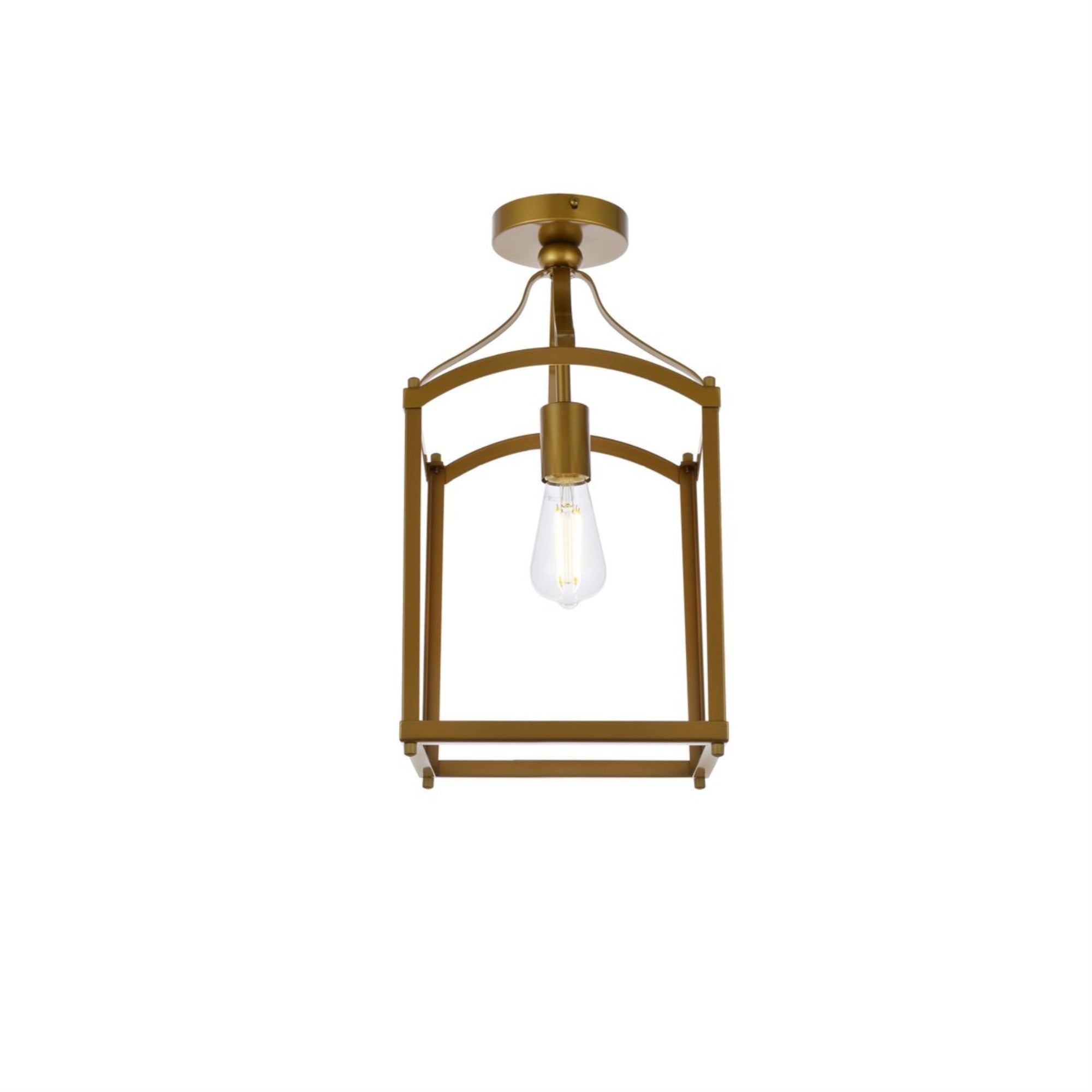 Janet 1 Light Flush Mount In Brass