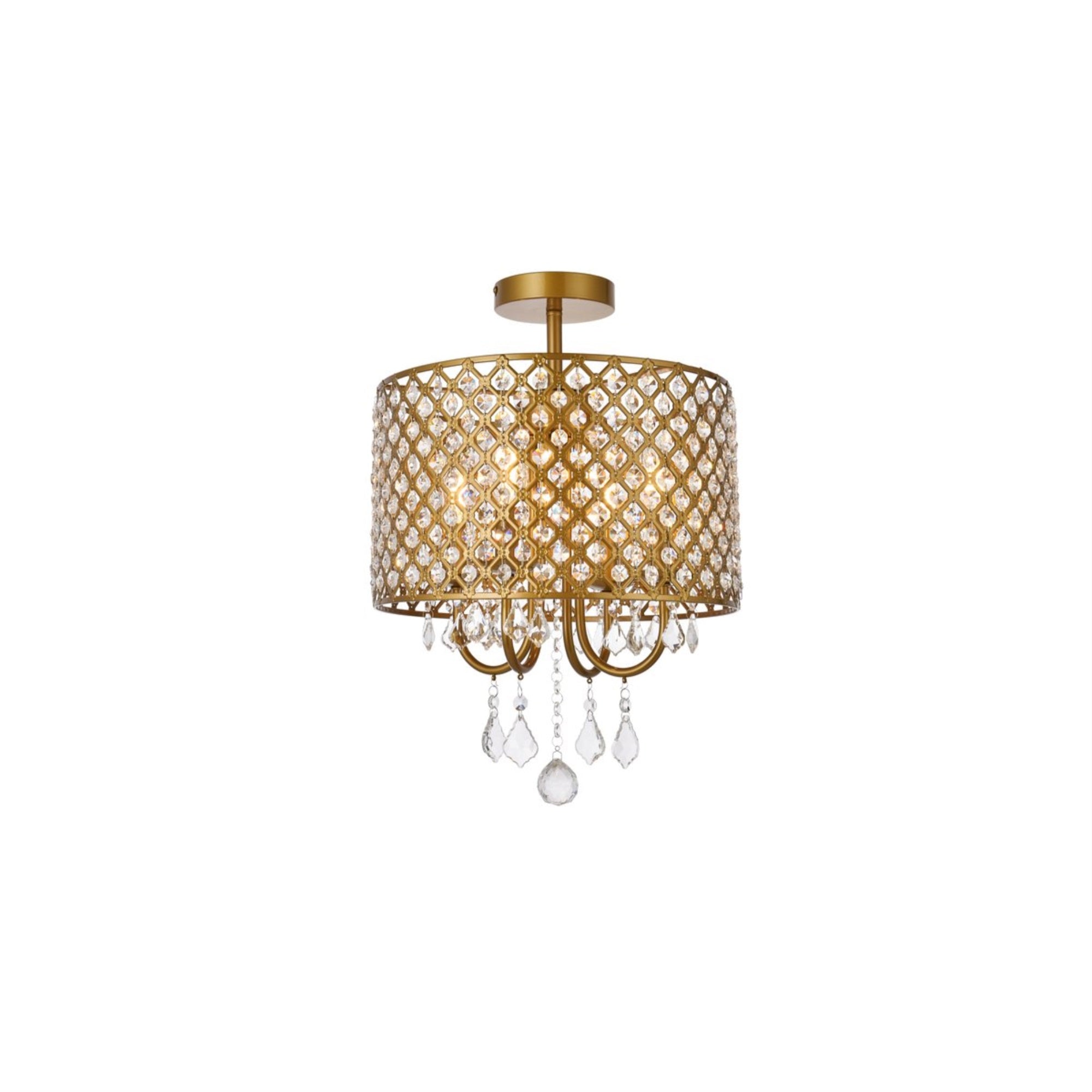 Elise 14 Inch Flush Mount In Brass