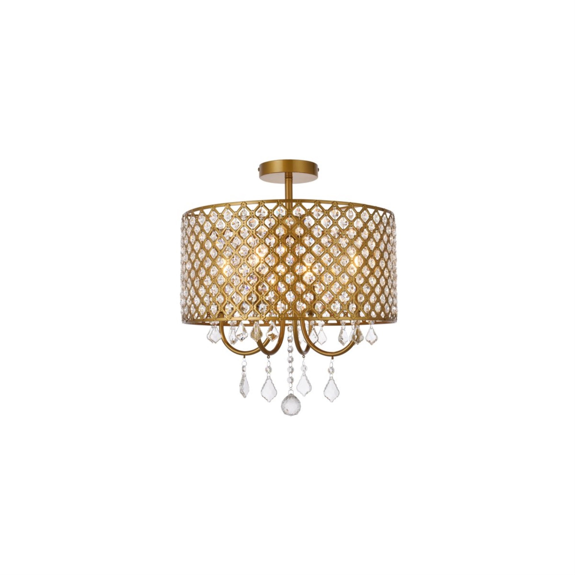 Elise 17 Inch Flush Mount In Brass