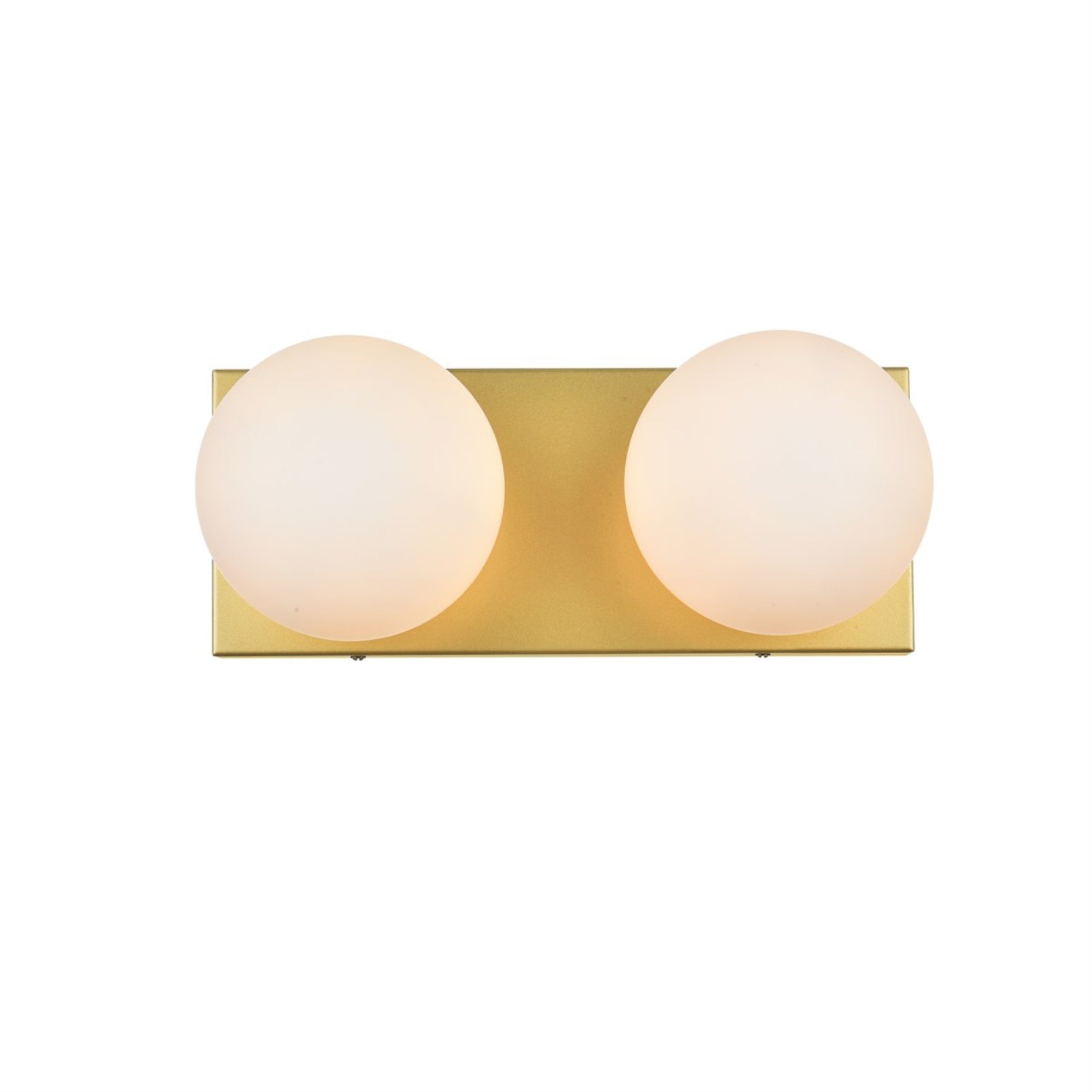 Jaylin 2 Light Brass And Frosted White Bath Sconce