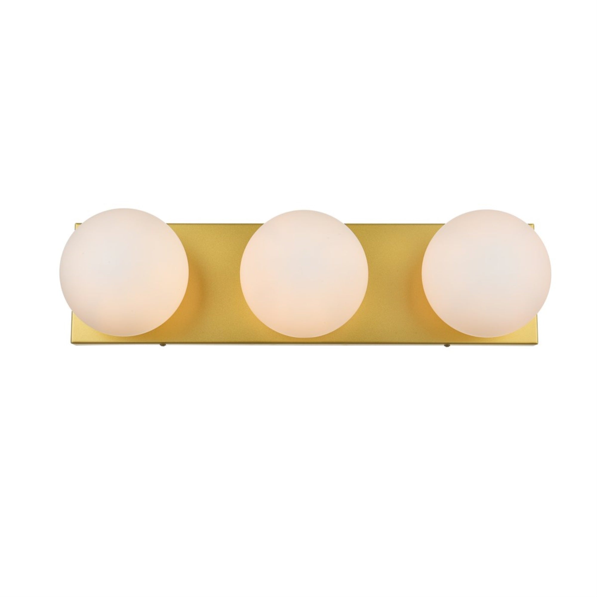 Jaylin 3 Light Brass And Frosted White Bath Sconce