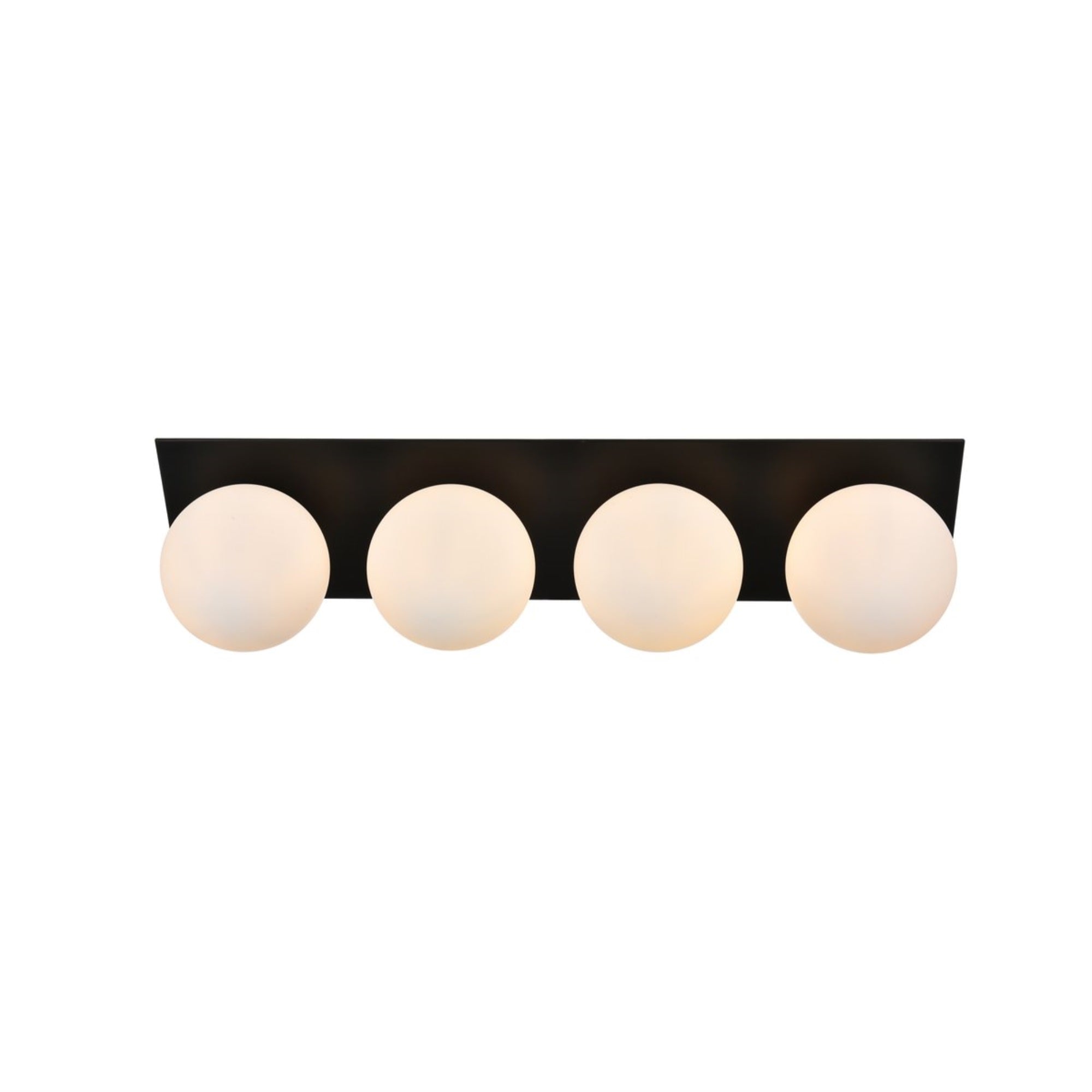 Jillian 4 Light Black And Frosted White Bath Sconce