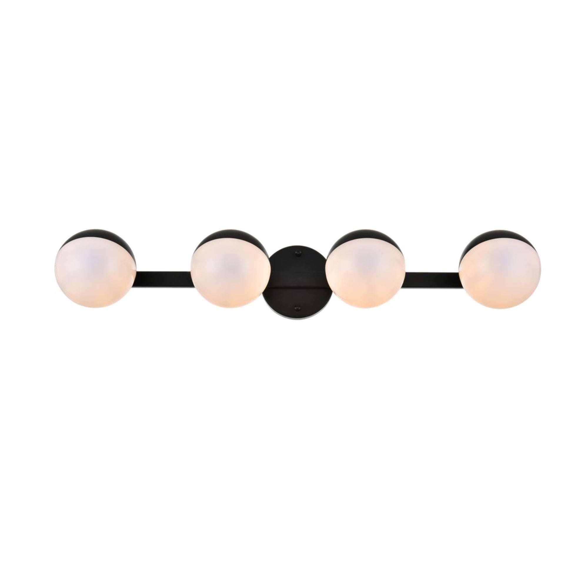 Majesty 4 Light Black And Frosted White Bath Sconce