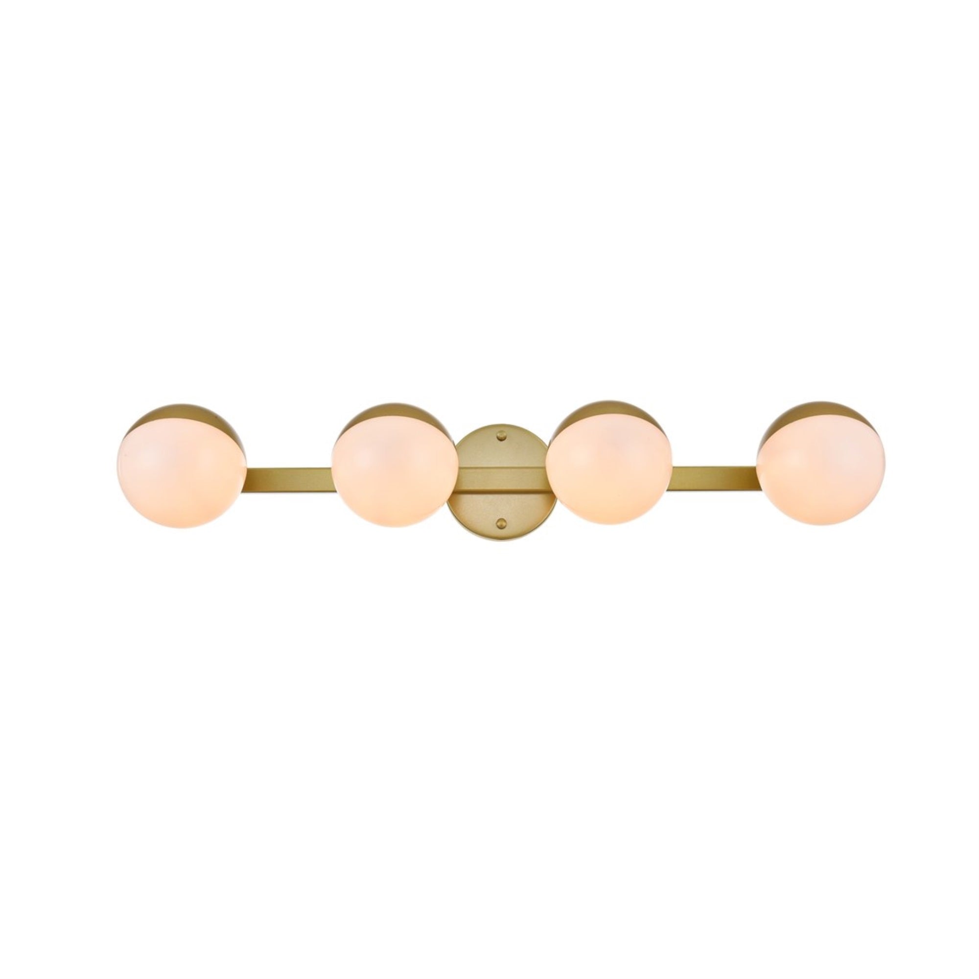 Majesty 4 Light Brass And Frosted White Bath Sconce