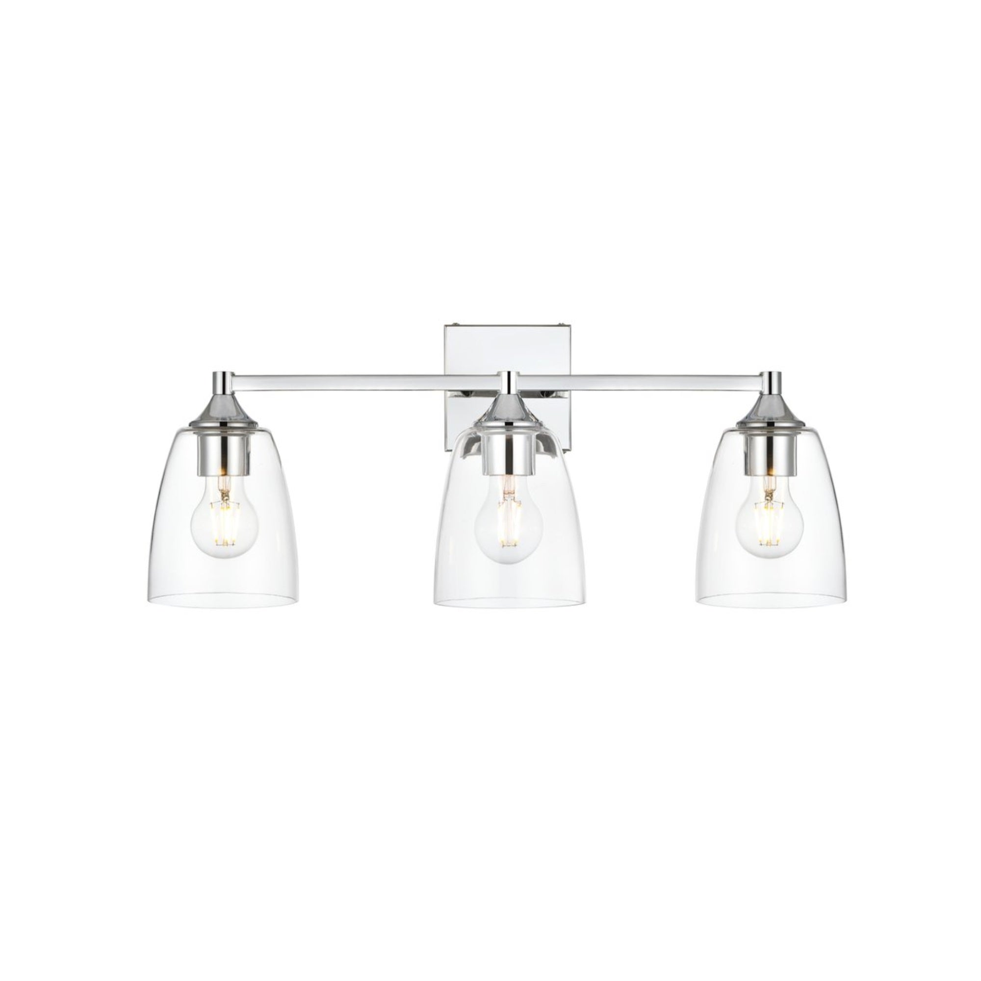 Gianni 3 Light Chrome And Clear Bath Sconce