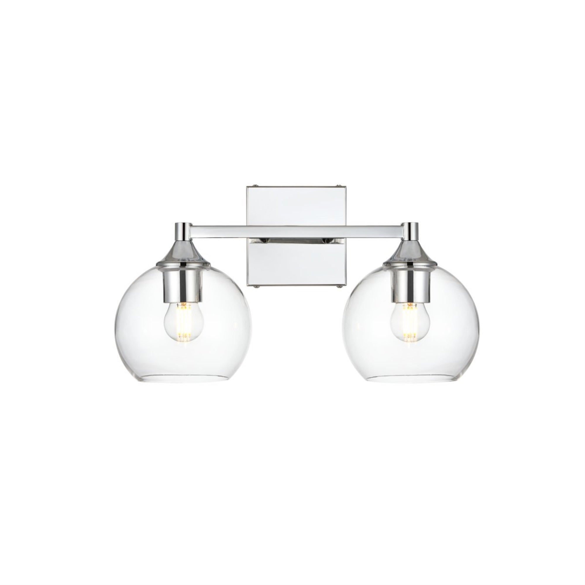 Foster 2 Light Chrome And Clear Bath Sconce