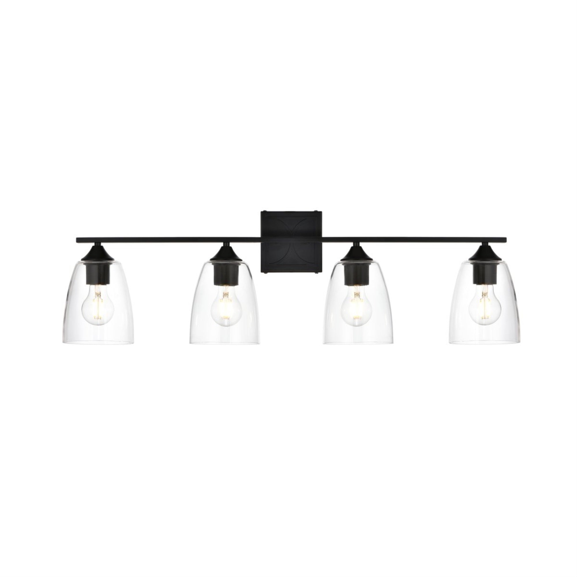 Harris 4 Light Black And Clear Bath Sconce