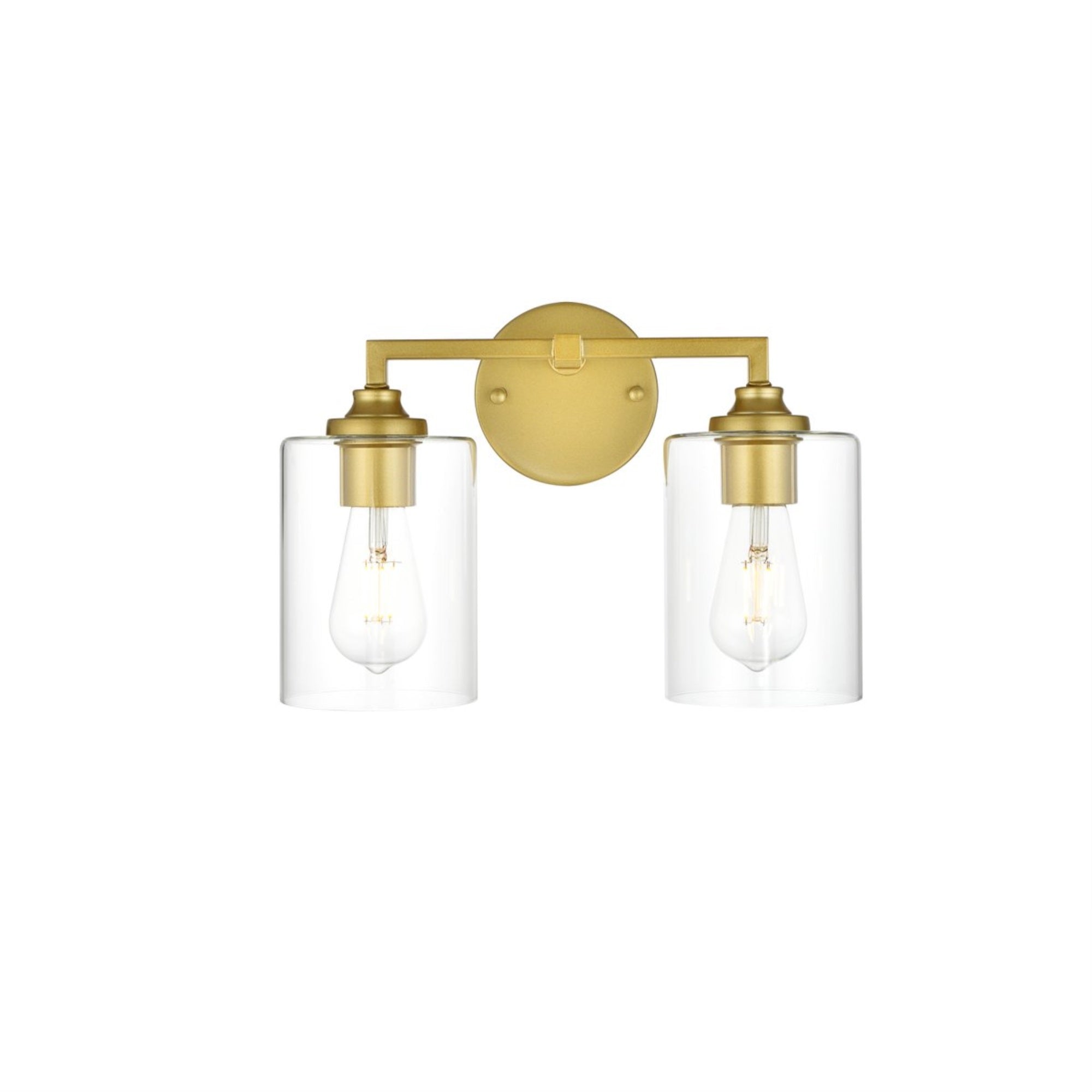 Mayson 2 Light Brass And Clear Bath Sconce
