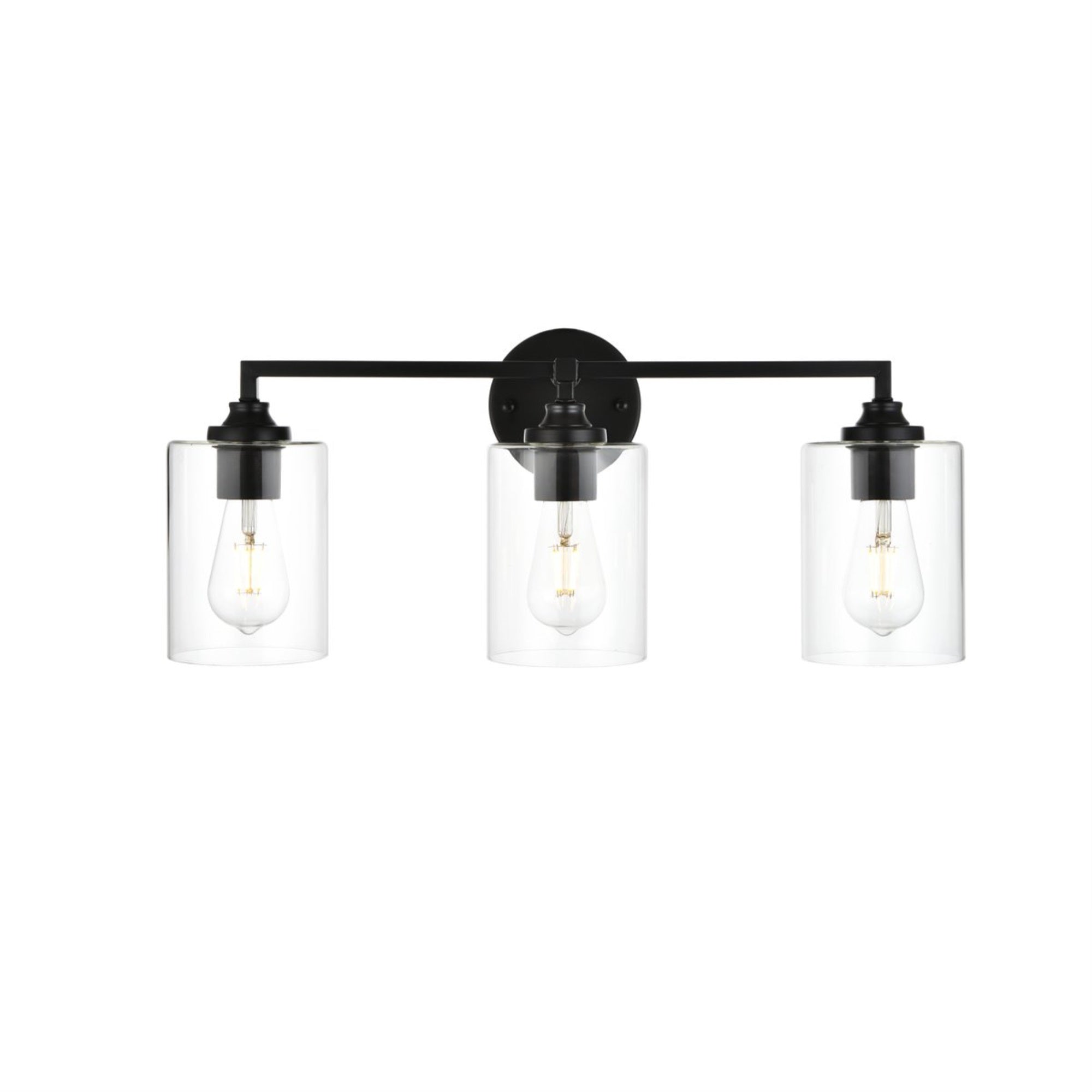 Mayson 3 Light Black And Clear Bath Sconce