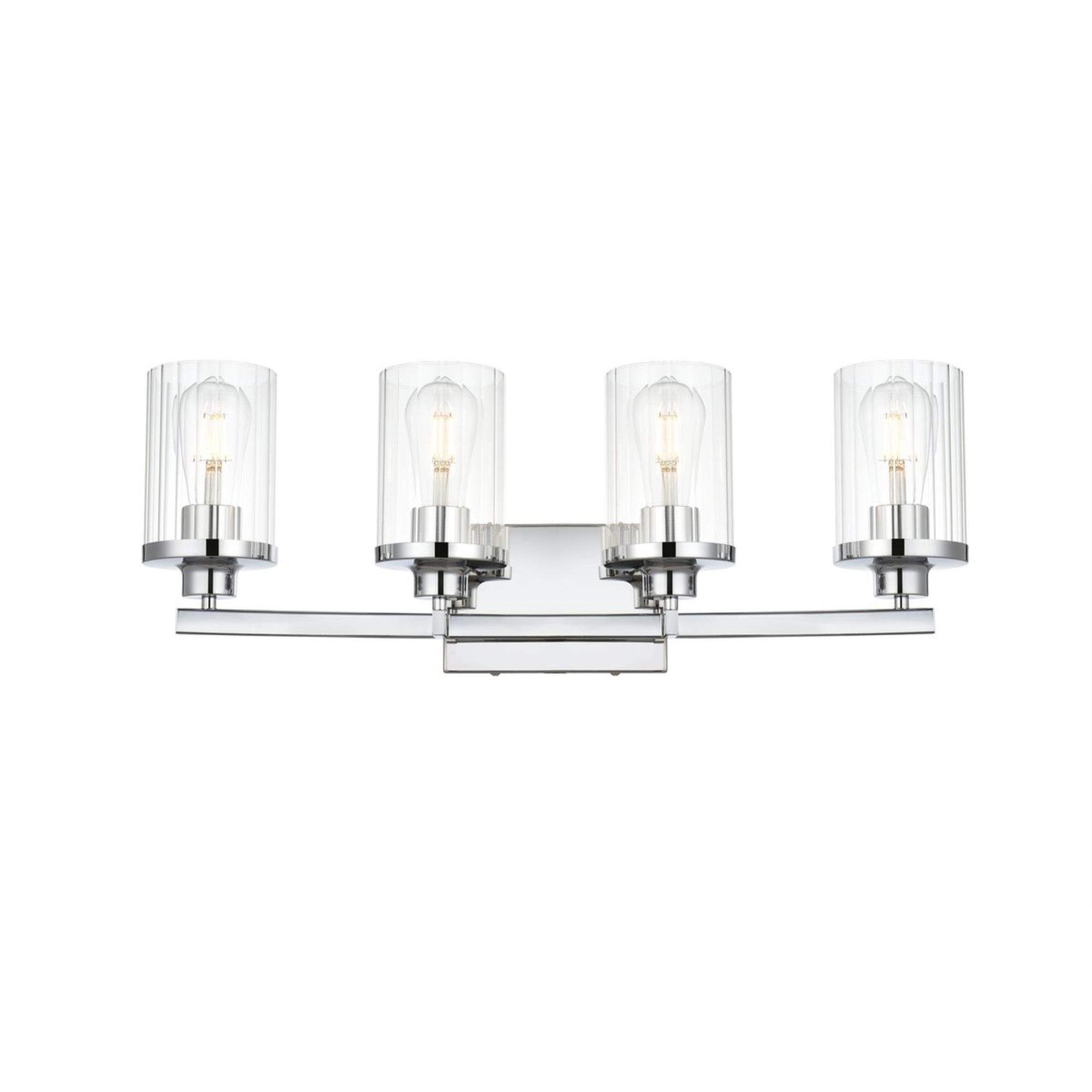 Saanvi 4 Light Chrome And Clear Bath Sconce