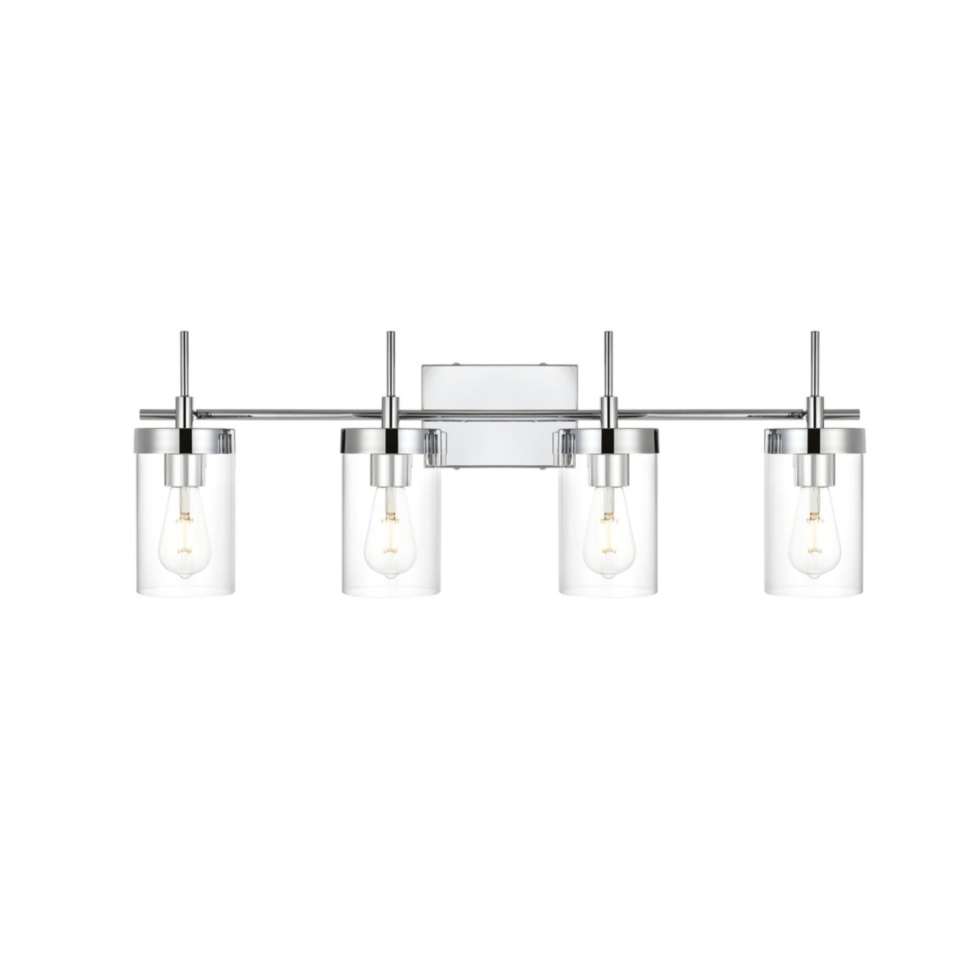 Benny 4 Light Chrome And Clear Bath Sconce