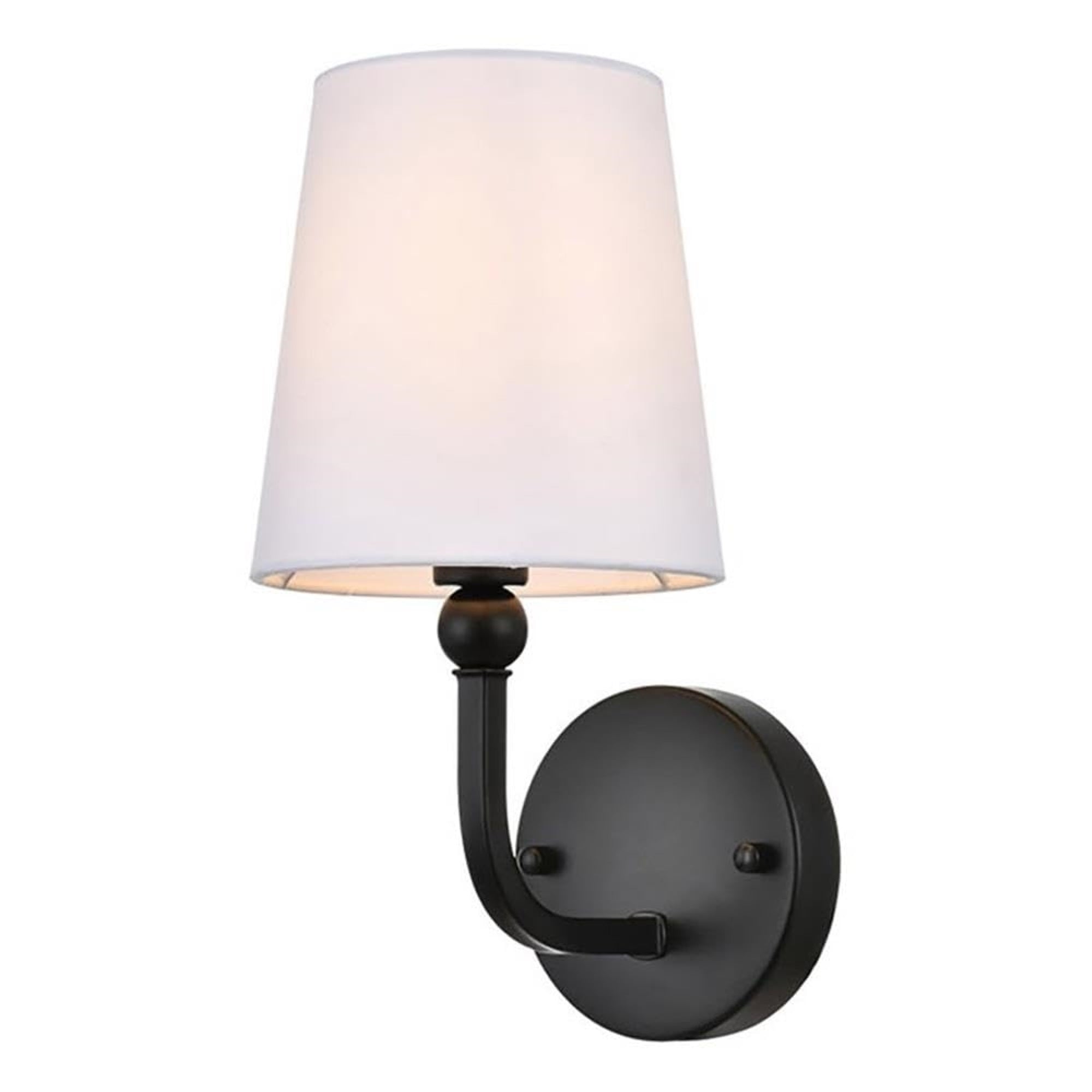 Ergode Colson 1-Light Black And Clear Bath Sconce - Modern Twist On Traditional Design, Damp Location Rated, Dimmable, Hardwired - Perfect For Bathroom Vanity
