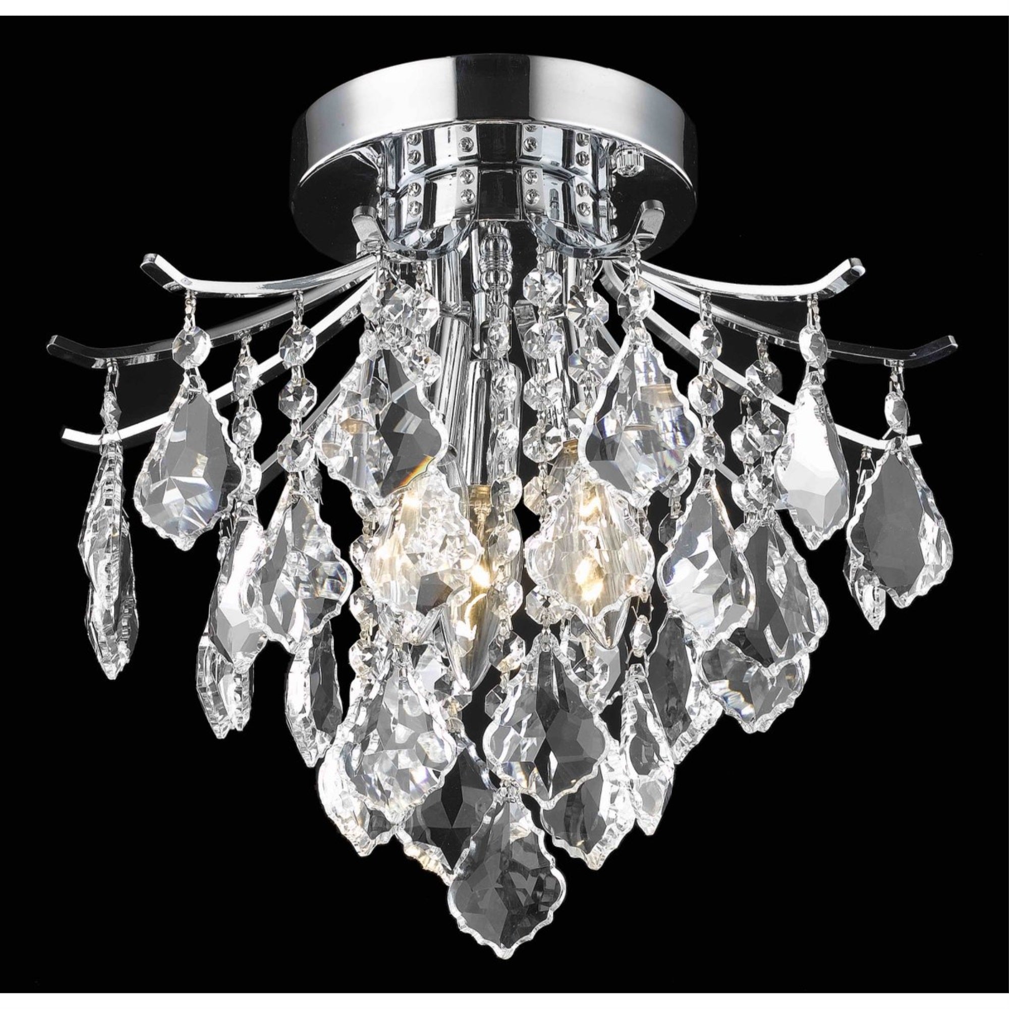 Amelia Collection Flush Mount D12In H12In Lt:3 Chrome Finish