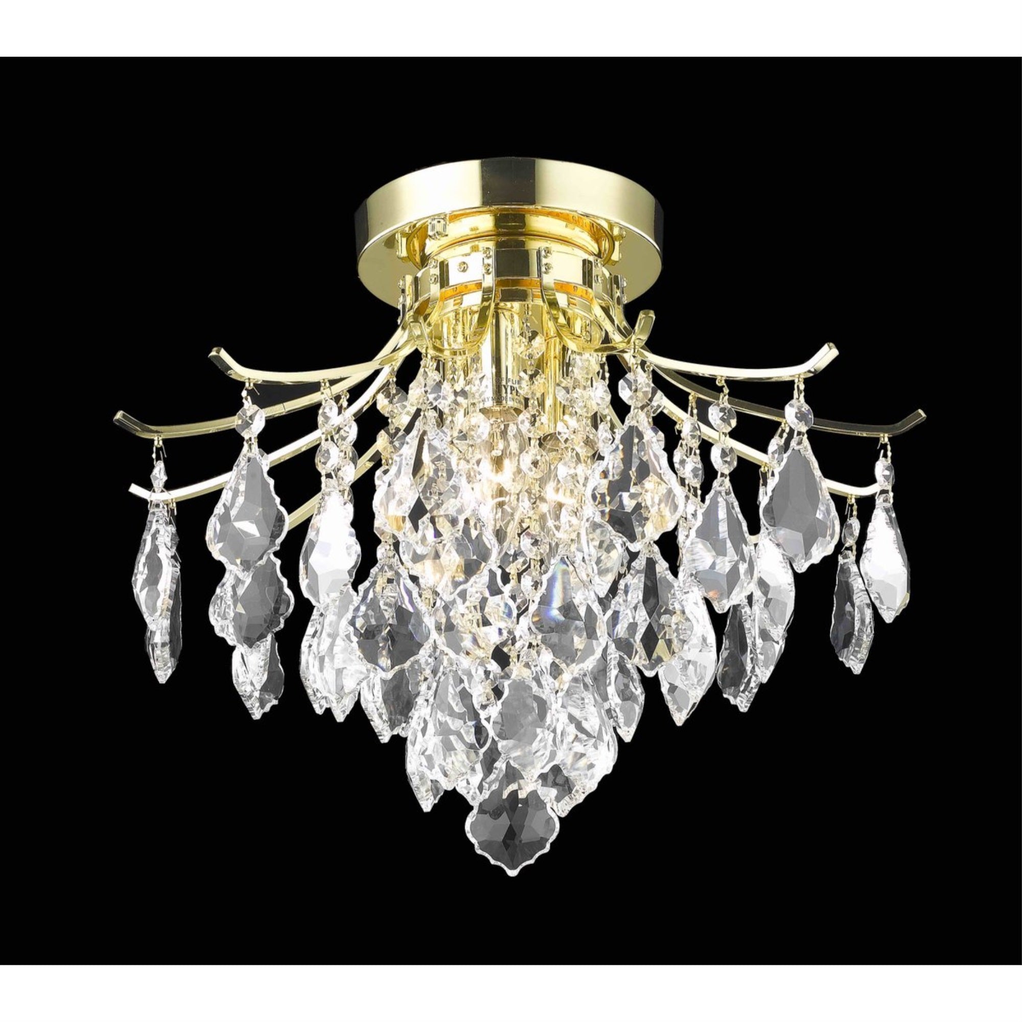Amelia Collection Flush Mount D16In H12In Lt:3 Gold Finish