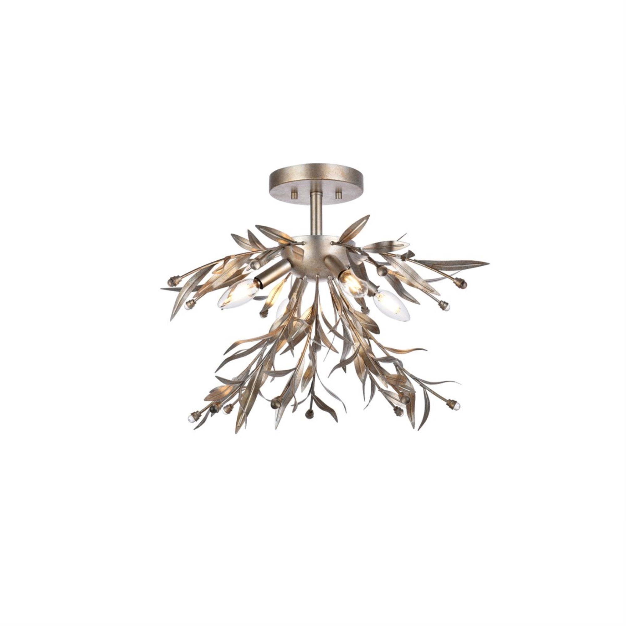 Priscilla 18.5 Inch Flush Mount In Silver Leaf