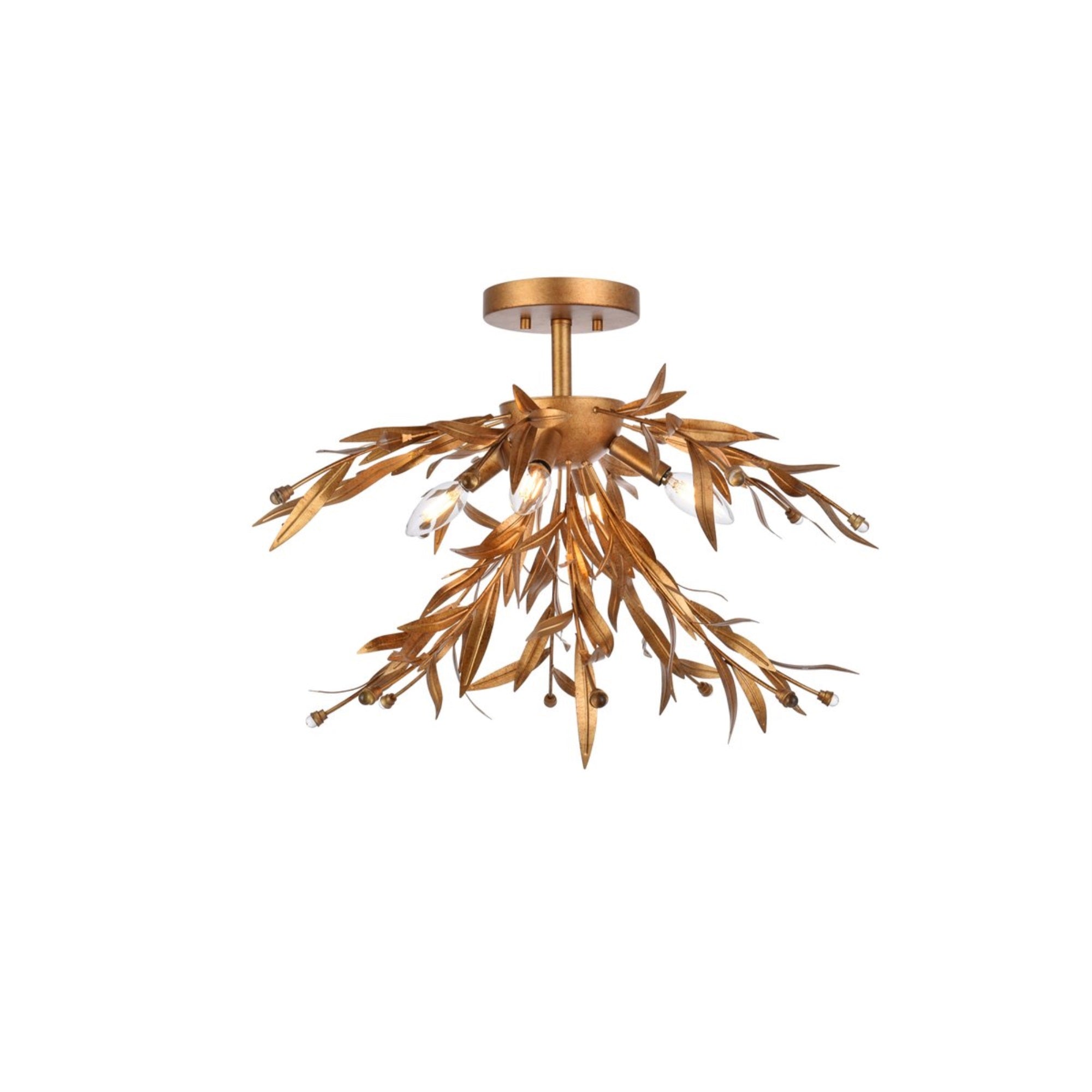 Priscilla 23 Inch Flush Mount In Gold Leaf