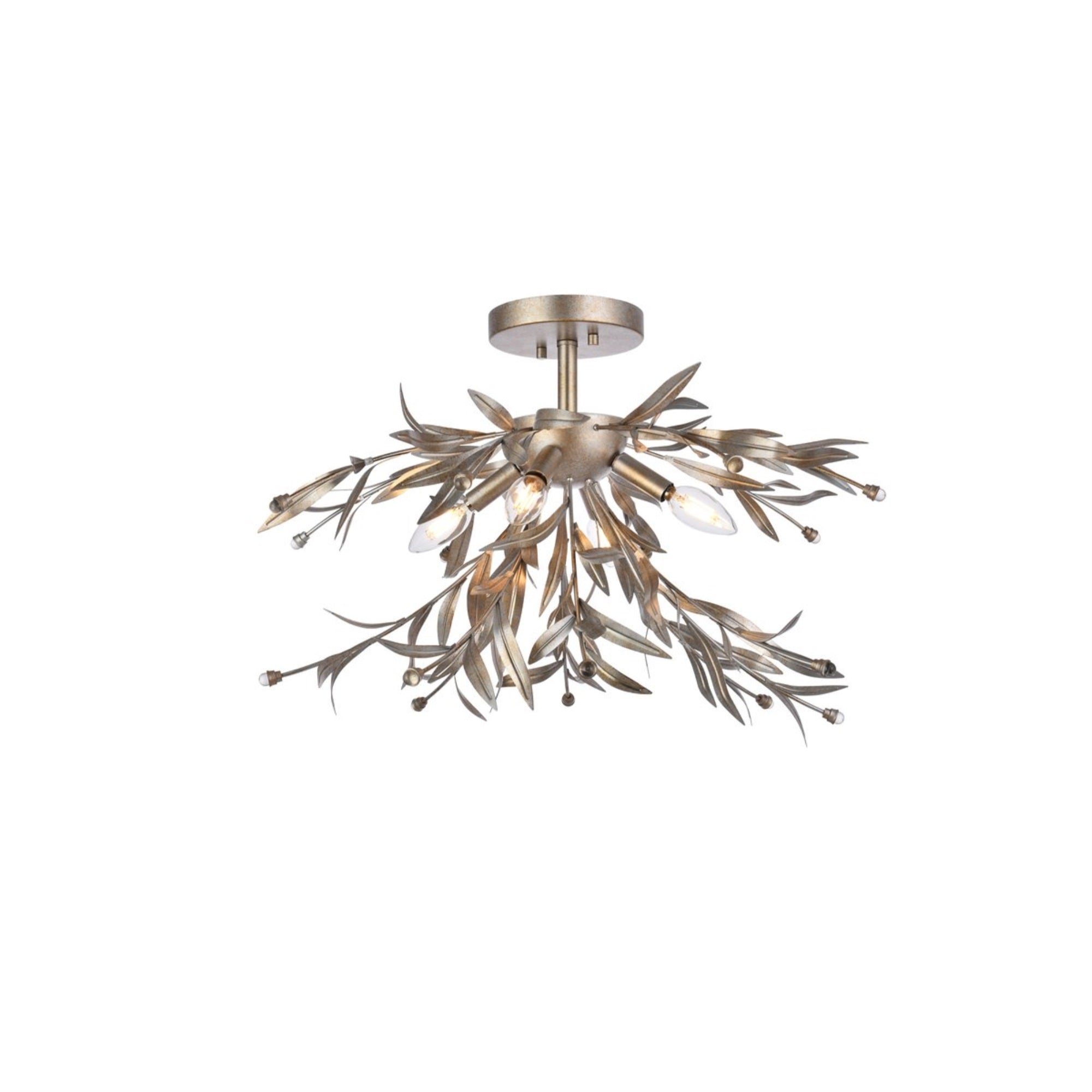 Priscilla 23 Inch Flush Mount In Silver Leaf