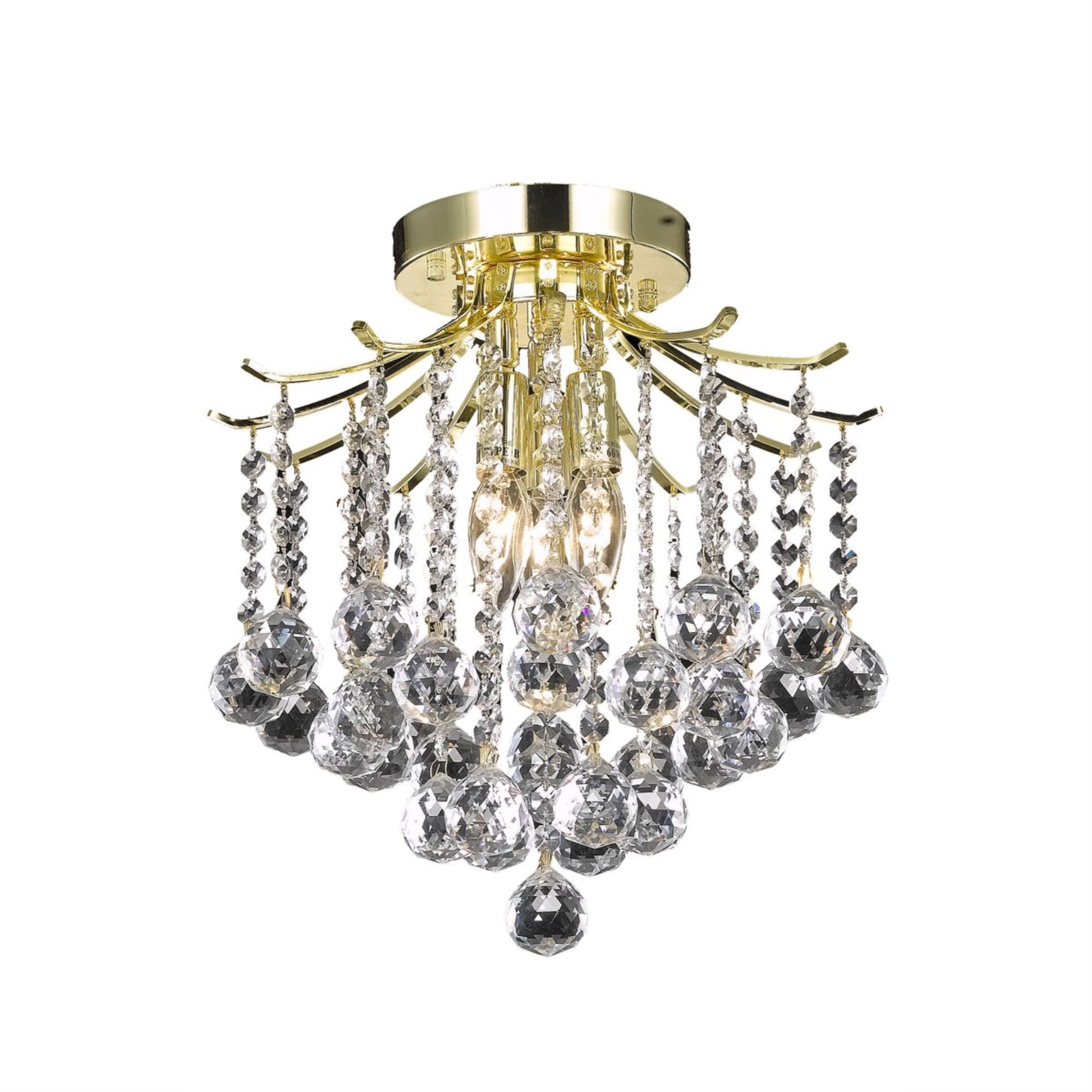 Amelia Collection Flush Mount D12In H12In Lt:3 Gold Finish