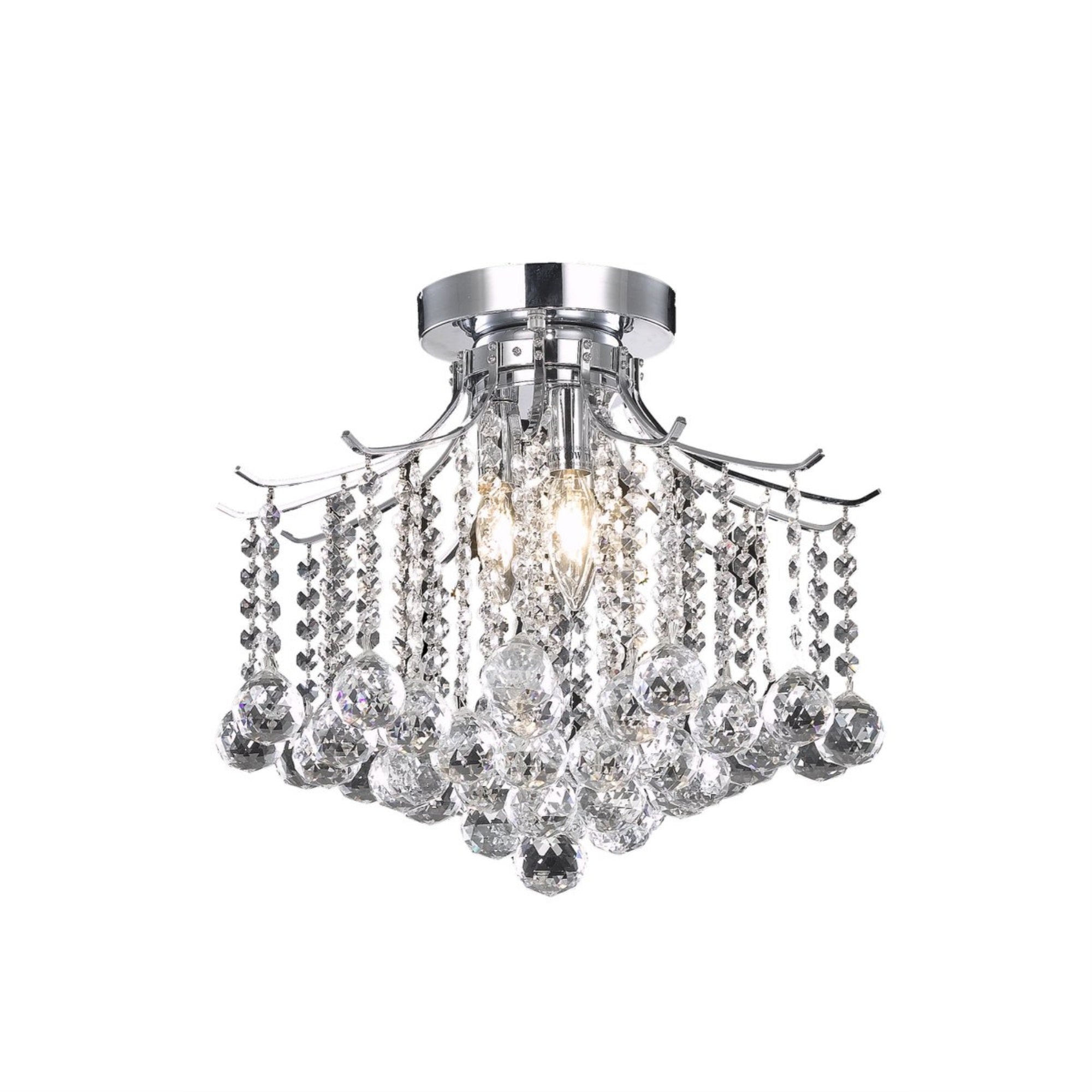 Amelia Collection Flush Mount D16In H12In Lt:3 Chrome Finish