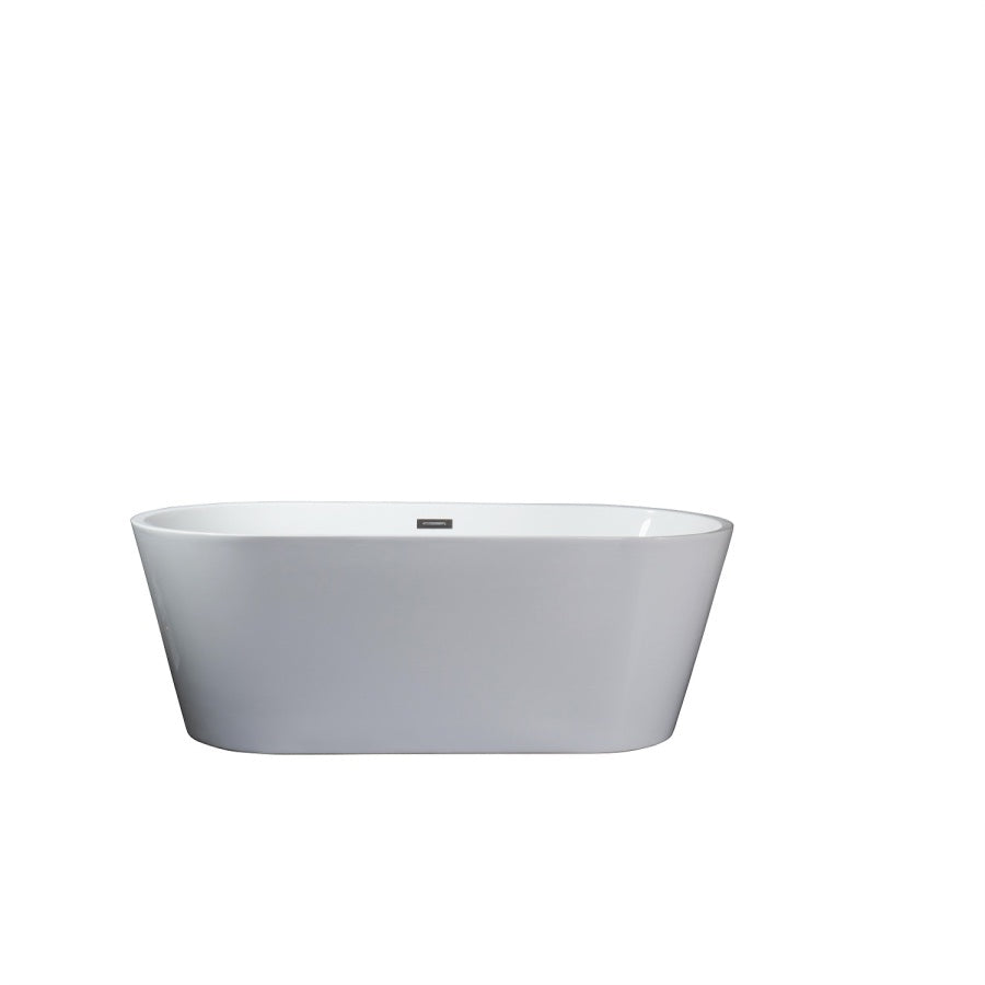Melina 59″ Free Standing Acrylic Bathtub w/ Chrome Drain
