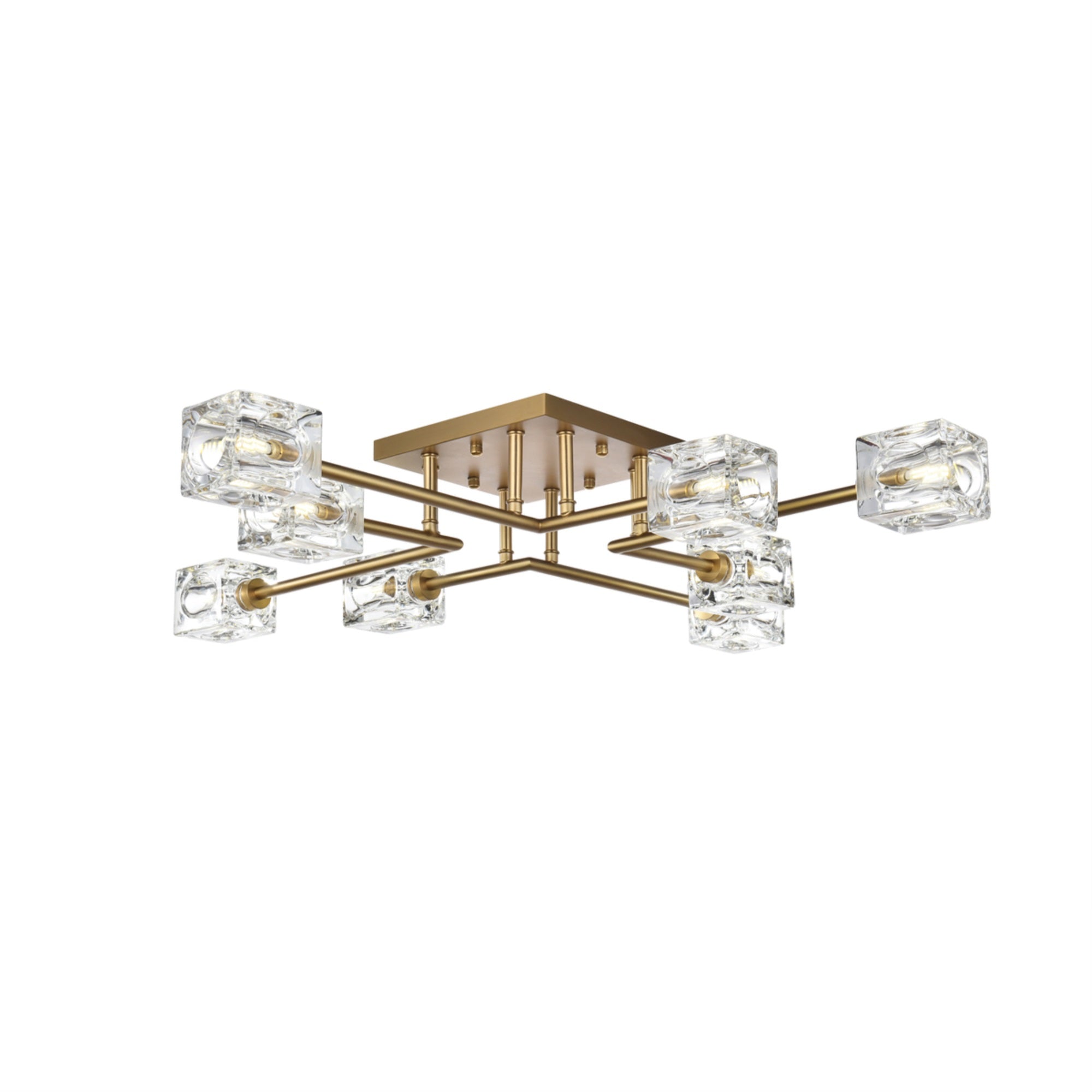 Lyra 32 Inch Flush Mount In Satin Gold