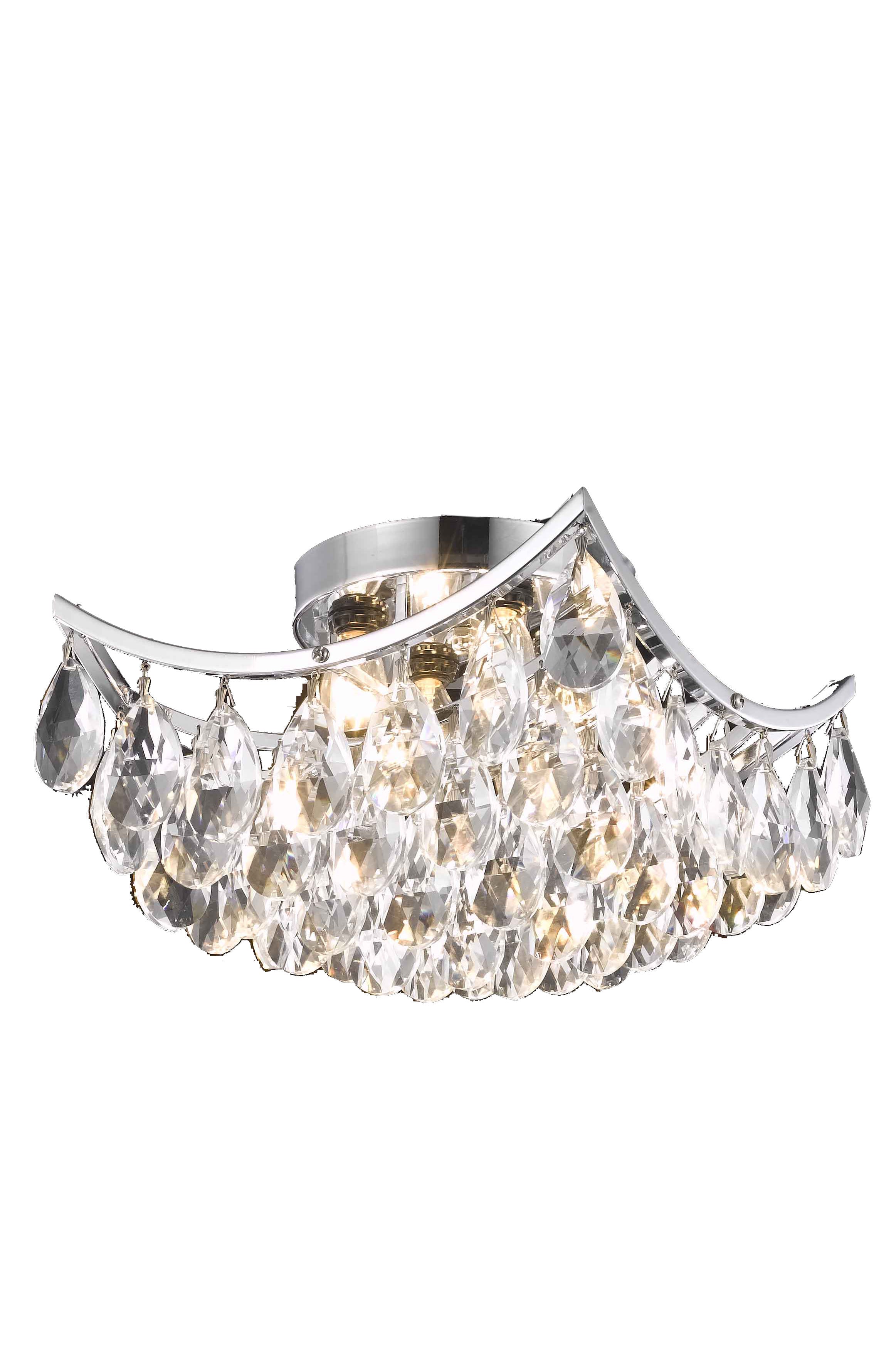 Clara Collection Flush Mount D12In H7In Lt:4 Chrome Finish