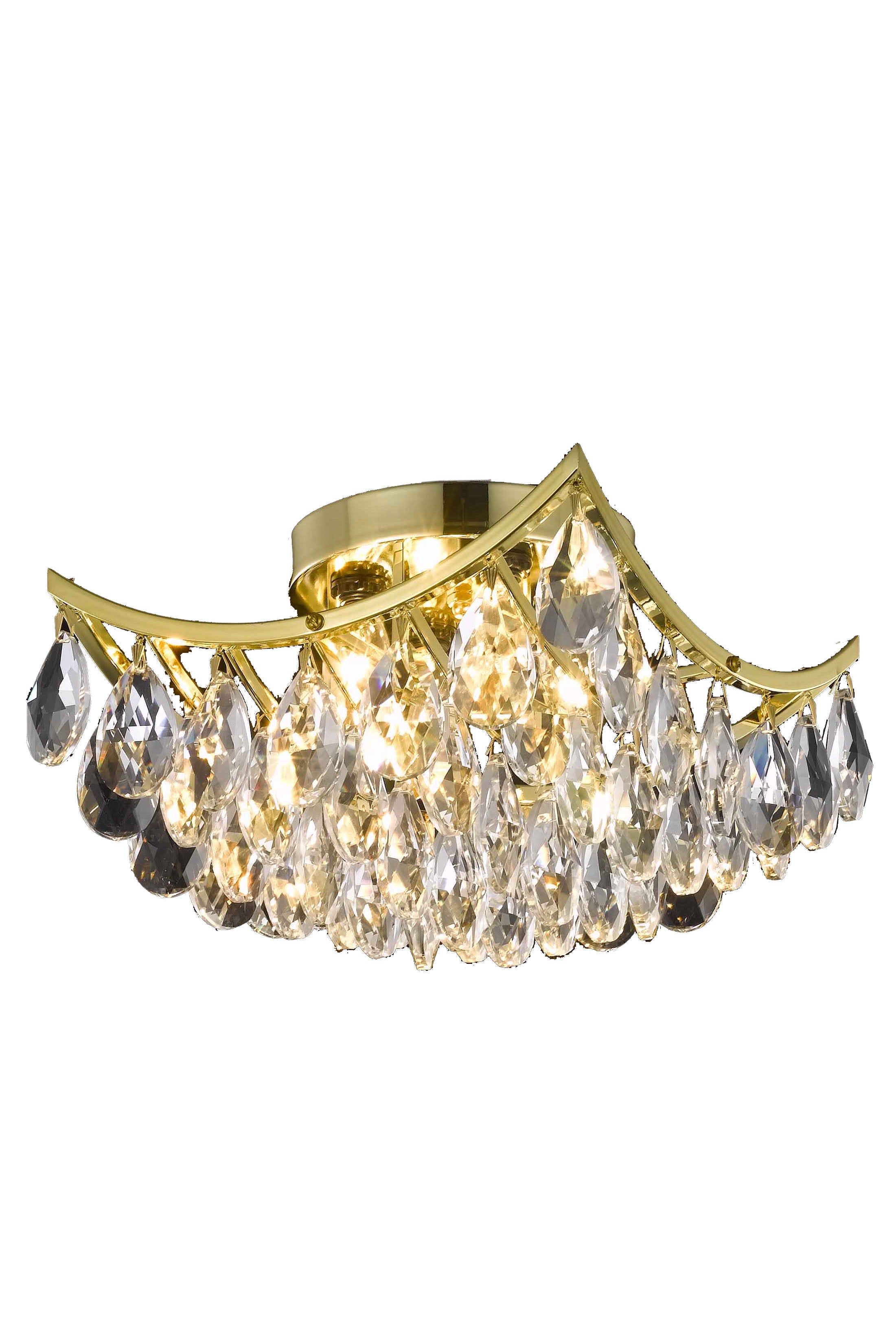 Clara Collection Flush Mount D12In H7In Lt:4 Gold Finish
