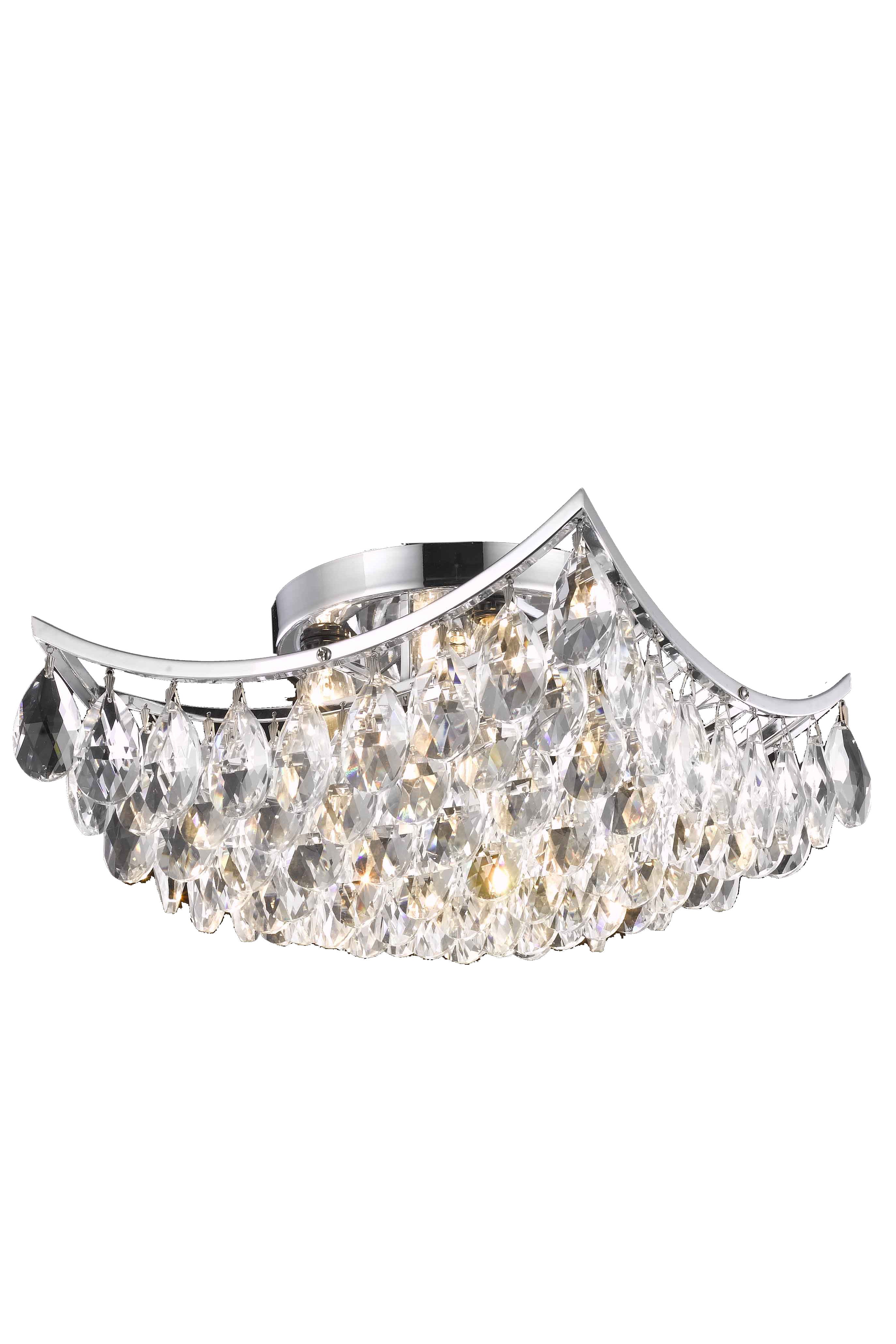 Clara Collection Flush Mount D14In H7In Lt:4 Chrome Finish