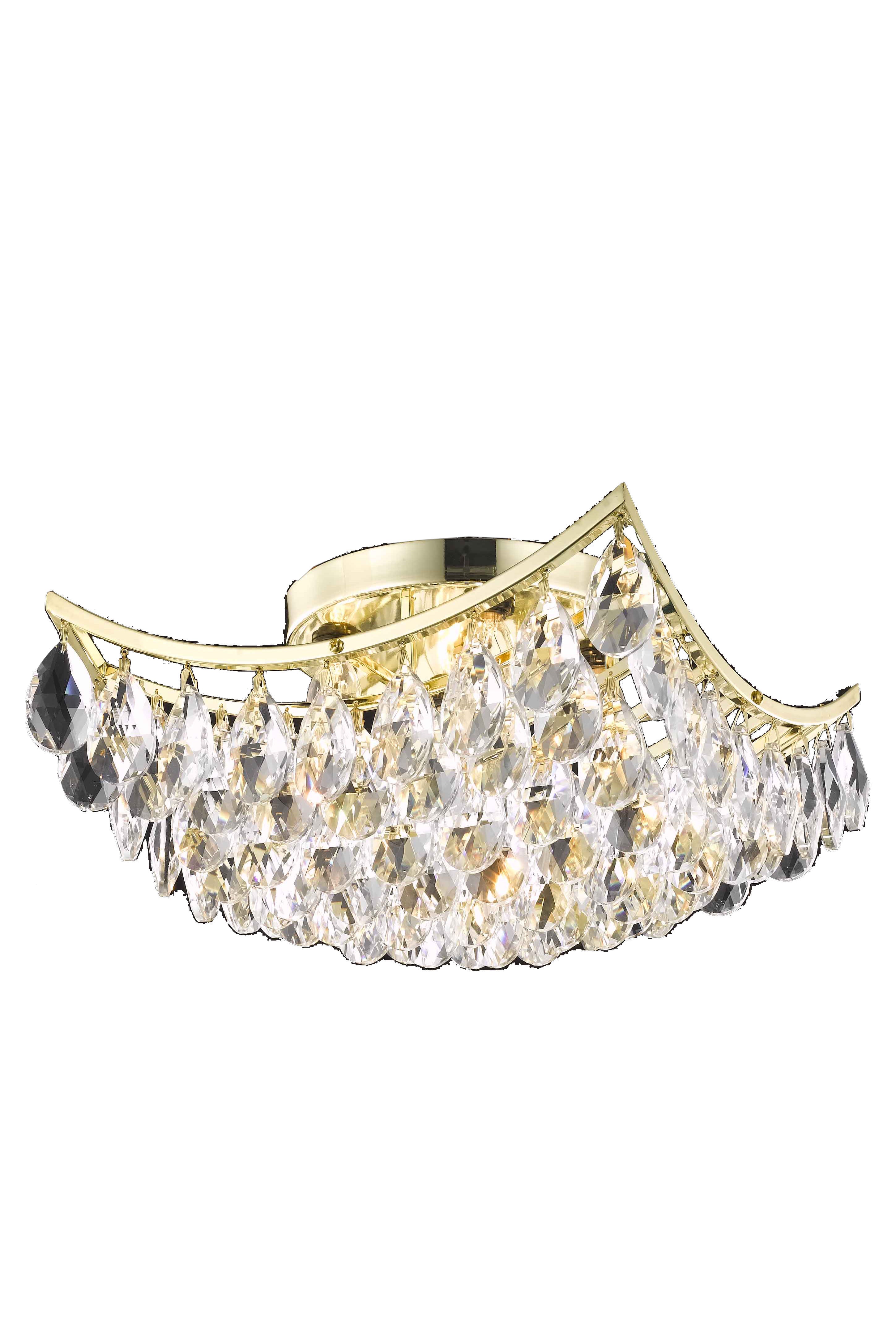 Clara Collection Flush Mount D14In H7In Lt:4 Gold Finish