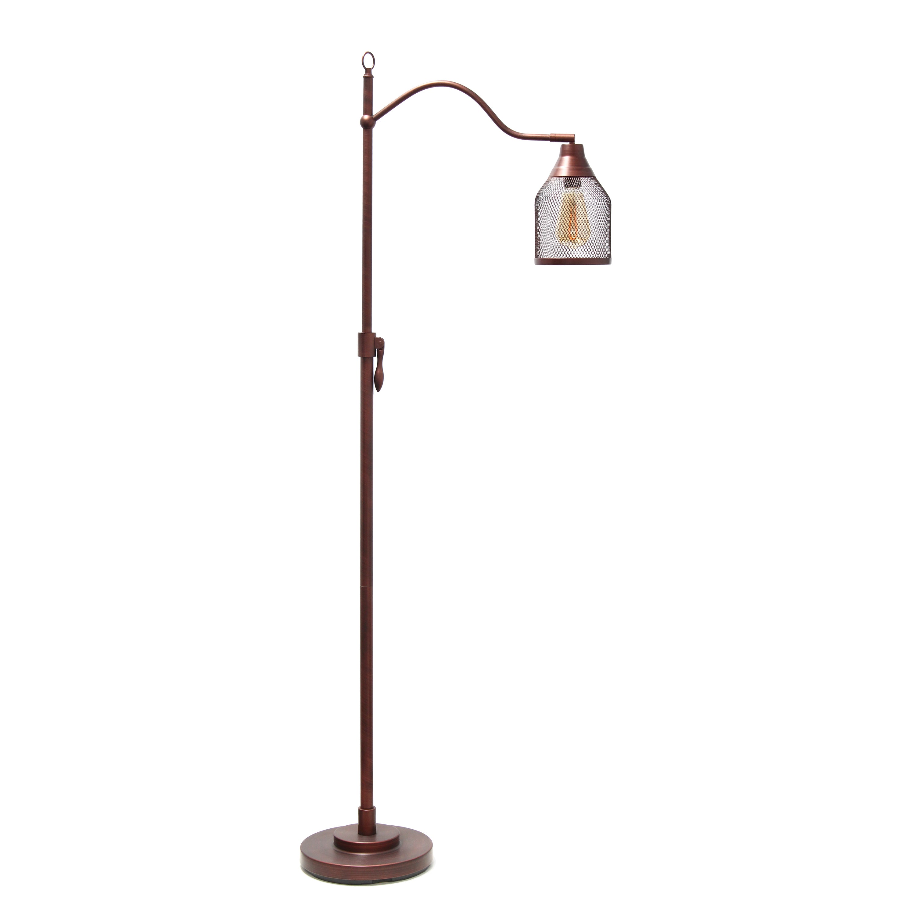 Elegant Designs Adjustable Floor Lamp With Metal Netted Shade
