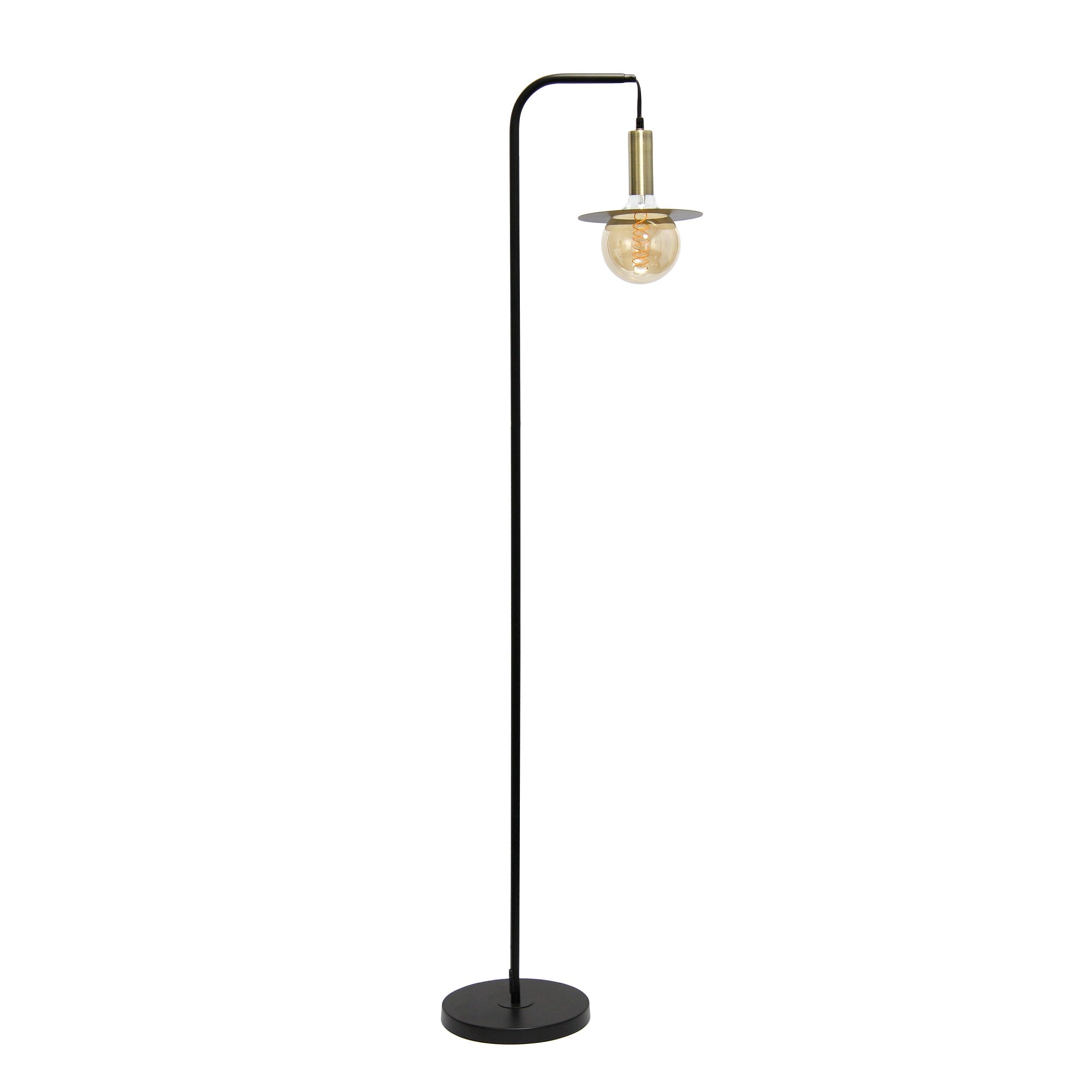 Simple Designs Orb Floor Lamp, Black