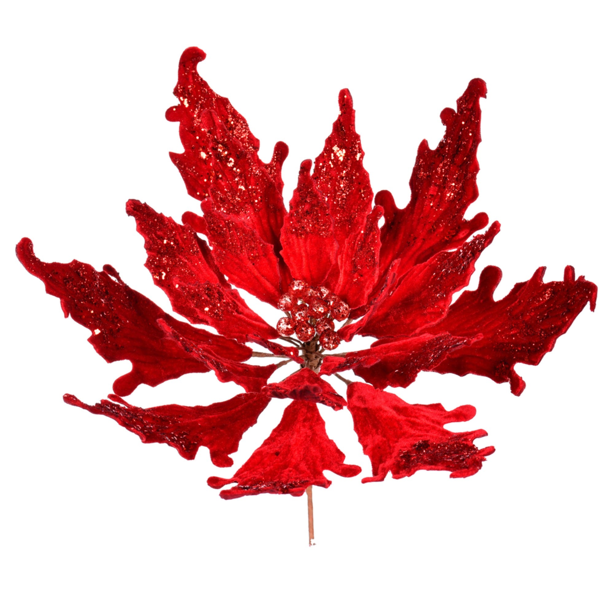 16” x 22” Red Velvet Poinsettia Pick
