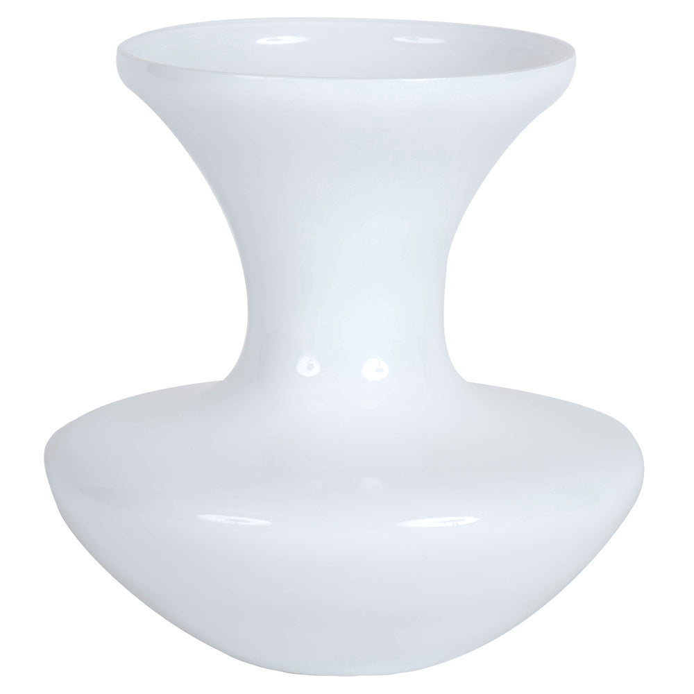 Vickerman 9” White Gourd Glass Container - LG180311