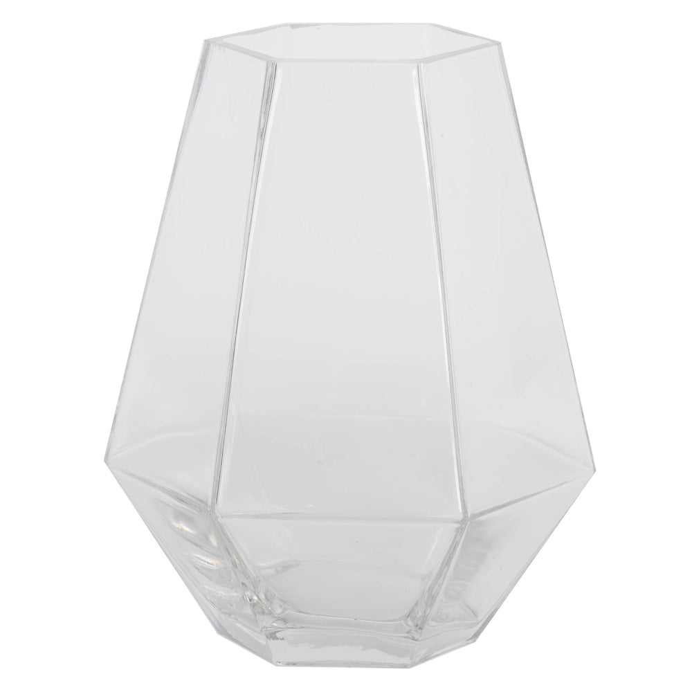 Vickerman 8.6” Clear Hexagon Glass Vase - LG182000