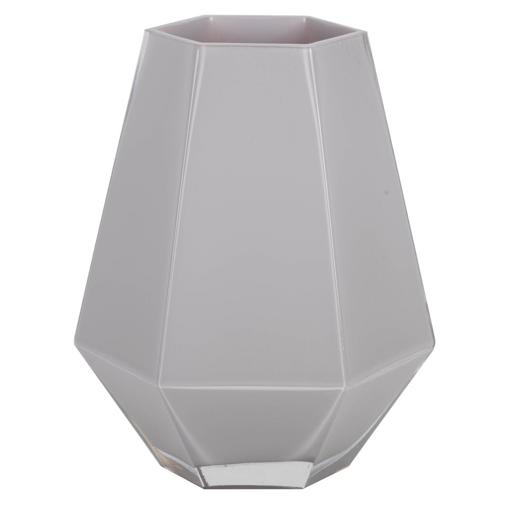 Vickerman 8.6” Crystal Gray Hexagon Glass Vase - LG182013