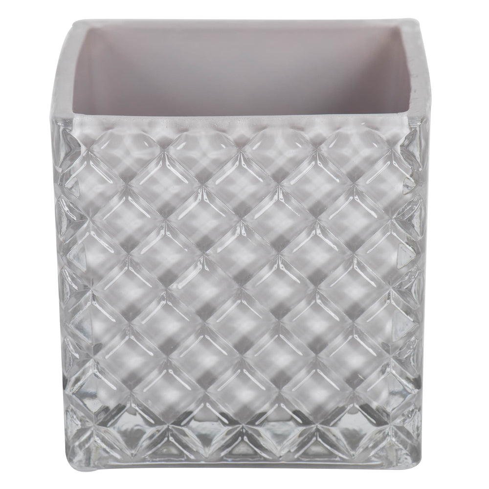 Vickerman 4” Crystal Gray Square Glass Cntr Set/2 - LG182413