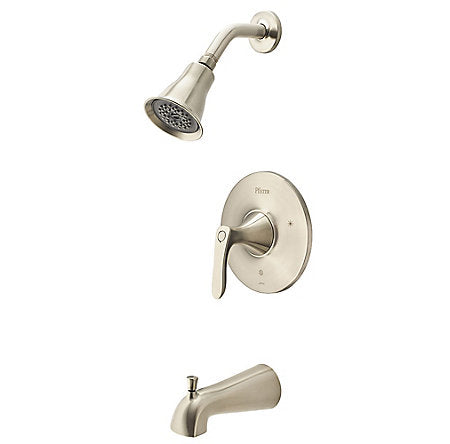 Pfister Tub & Shower Only Trim Kit, Must Order 0X8 Valve Separately Brushed Nickel