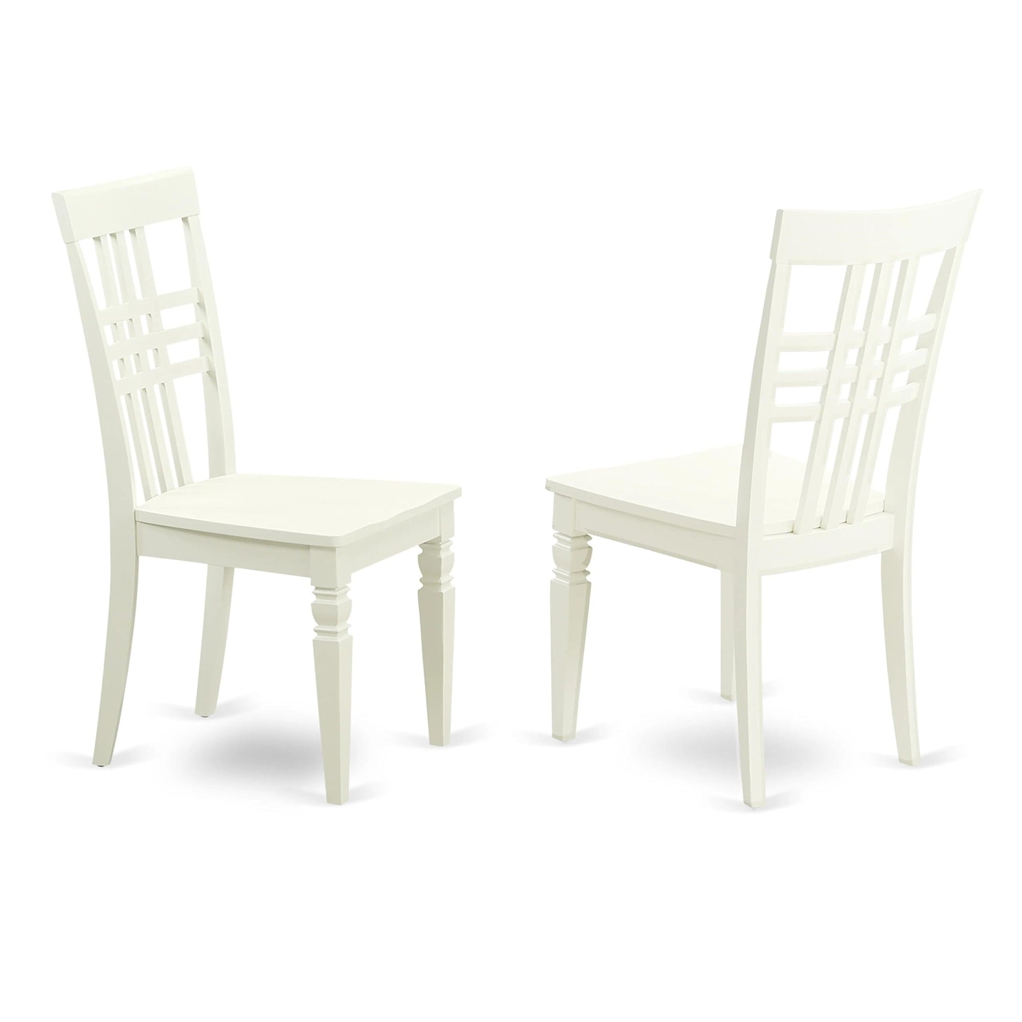 Casafoyer Logan Kitchen Dining Stylish Back Solid Wood Seat Chairs, Set Of 2, Linen White
