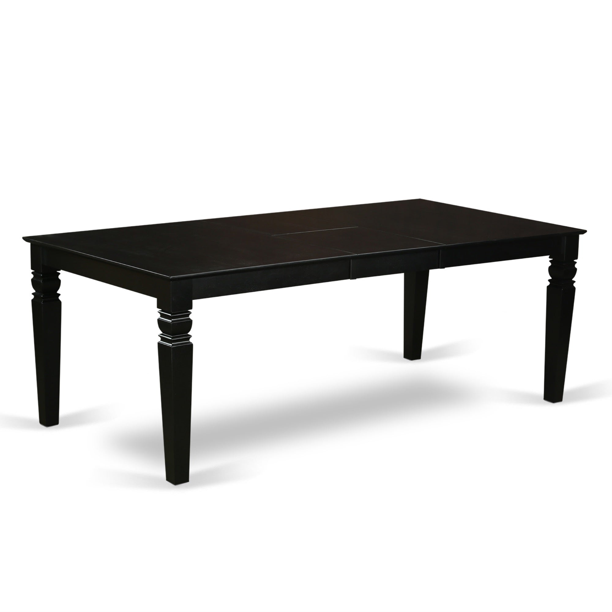 Lgda9-Blk-C 9Pc Dining Set Includes A Rectangle Dining Table With Butterfly Leaf And Eight Vertical Slatted Linen Seat Kitchen Chairs, Black Finish