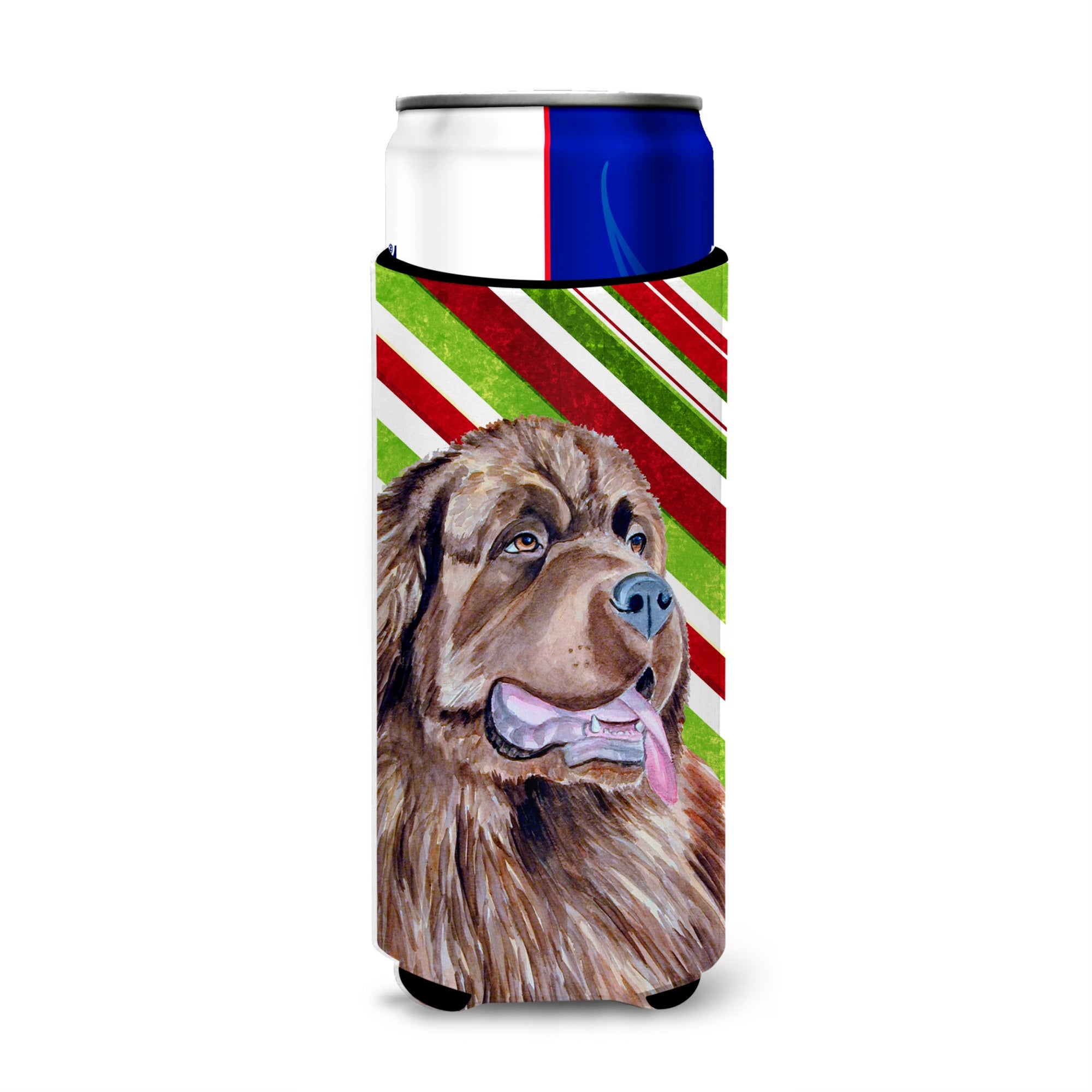 Newfoundland Candy Cane Holiday Christmas Ultra Beverage Insulators For Slim Cans Lh9219Muk